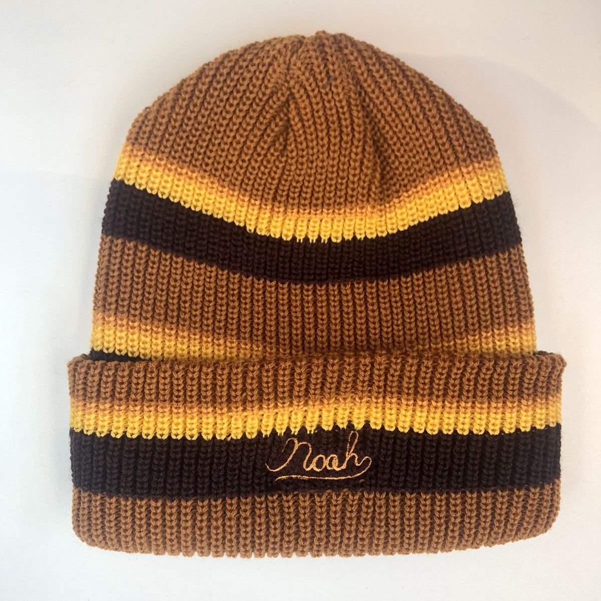 Noah Noah Tulips Beanie Khaki core logo brown multi color | Grailed