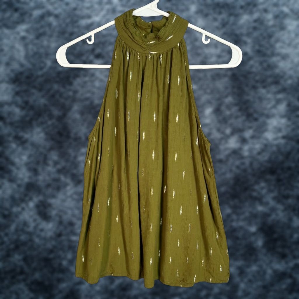 Vintage VINTAGE Halogen Women's Sleeveless Top Size Small Green Rayon Nylon Blend Summer Casual Size S / US 4 / IT 40 - 1 Thumbnail