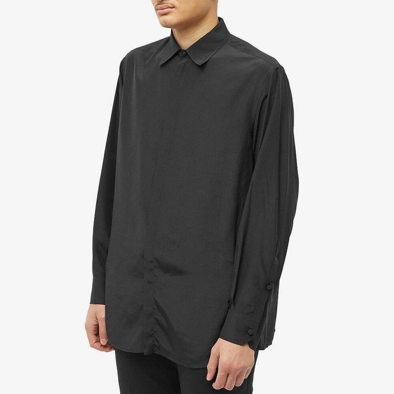 Valentino Valentino Men's Silk Dress Shirt in Nero Size US M / EU 48-50 / 2 - 1 Thumbnail