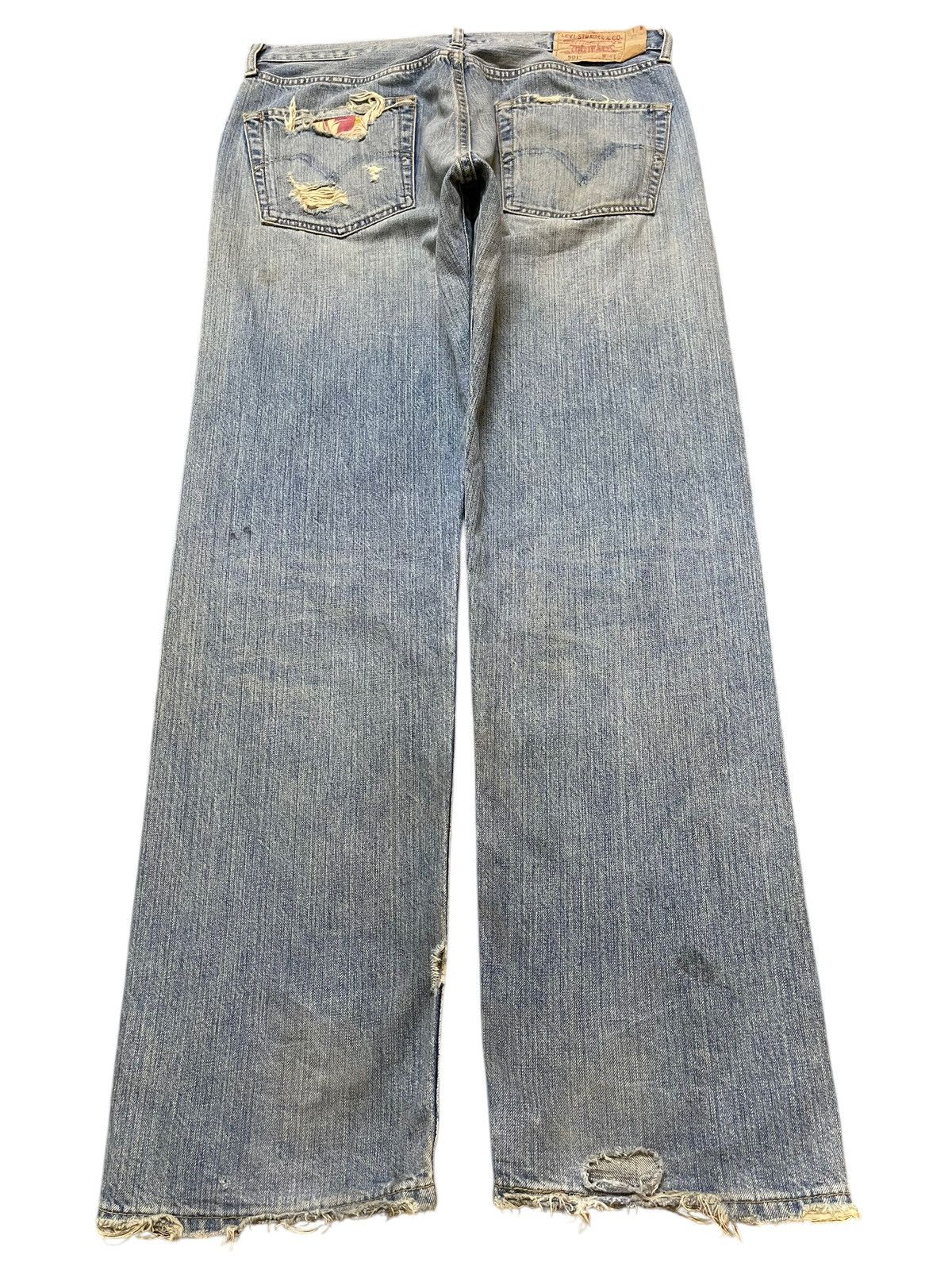 Levi's Vintage 90 Levis 501 Distressed Style Loose Jeans Size US 34 / EU 50 - 2 Thumbnail