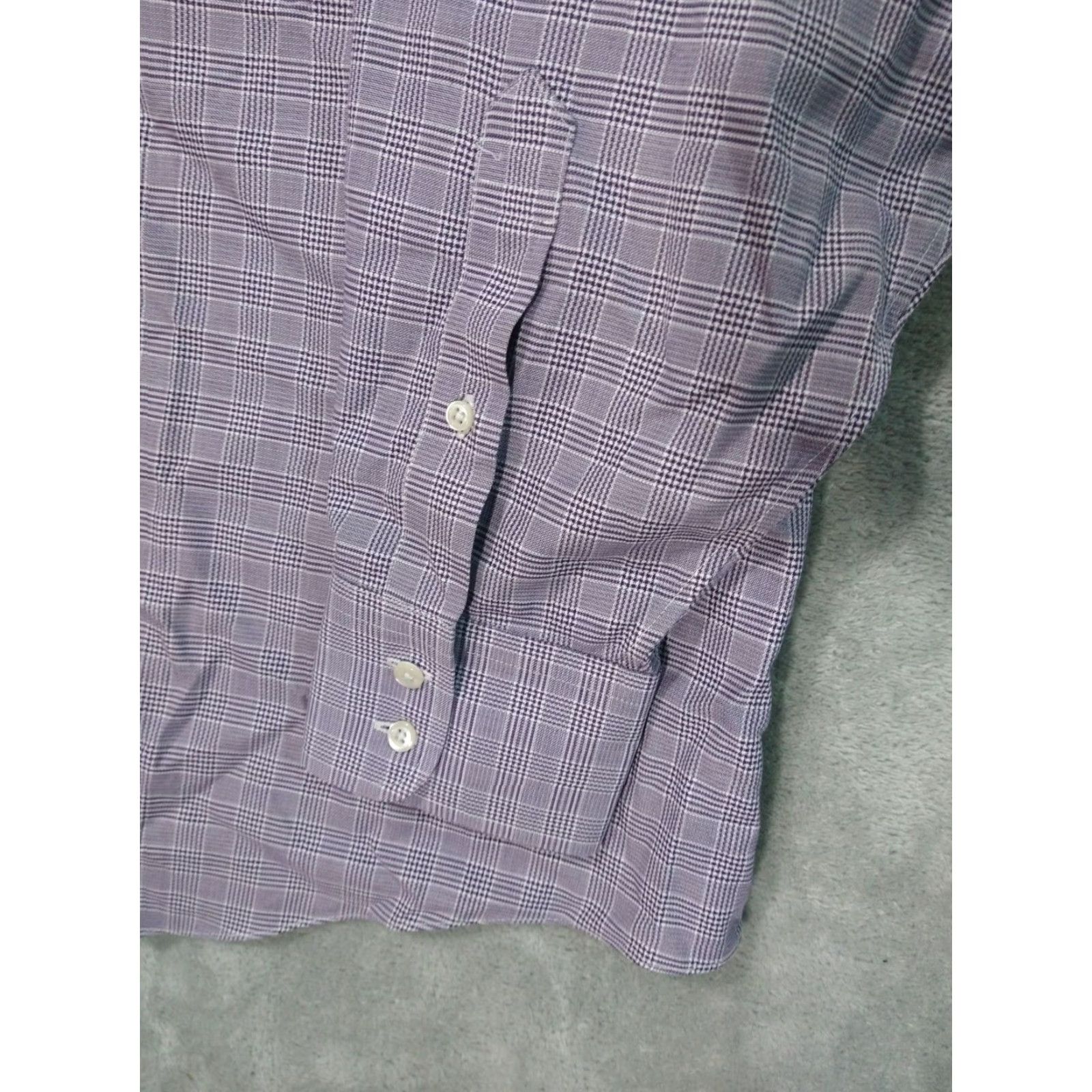 Brooks Brothers VINTAGE Brooks Brothers Dress Shirt Mens 17.5 34 Gray Plaid Supima Cotton Regent Stretch Shirt Adult 17.5 Gray Mens Size 46R - 3 Thumbnail