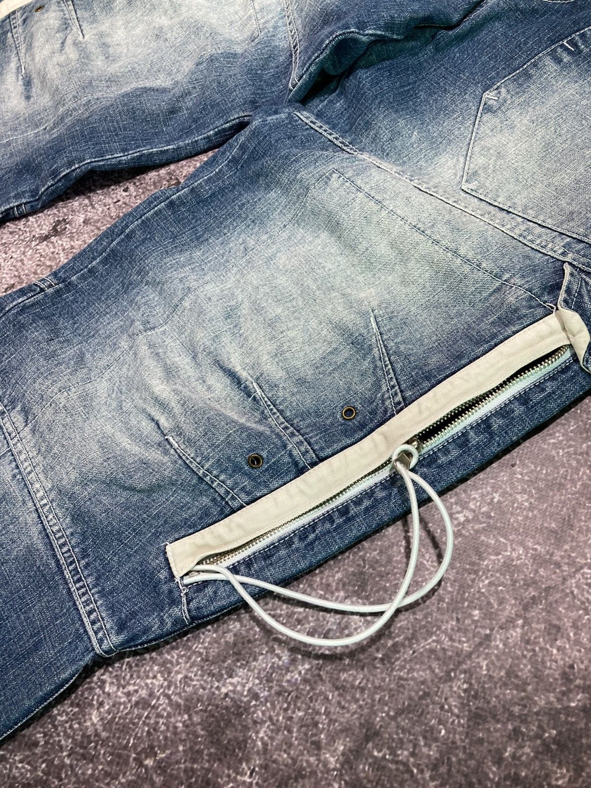 JNCO Vintage Y2K Fishbone Multi-pocket Flared Washed Jeans Pants Size US 30 / EU 46 - 6 Thumbnail