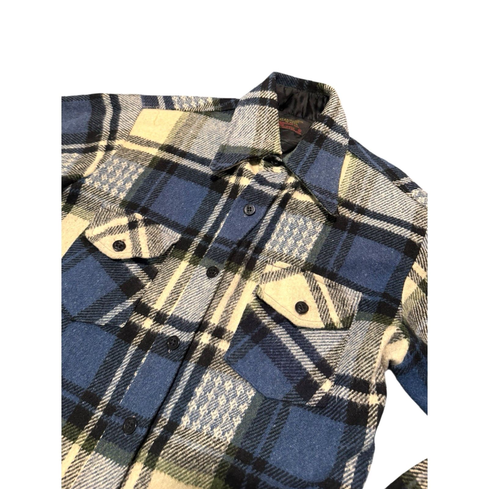 Vintage VINTAGE CPO Wool Blend Shirt Jacket Blue Plaid Linen M Shacket Jacket Mens Shacket Fall Winter Spring Wool Shirt Jacket Blue Plaid M Mens Size US M / EU 48-50 / 2 - 5 Thumbnail