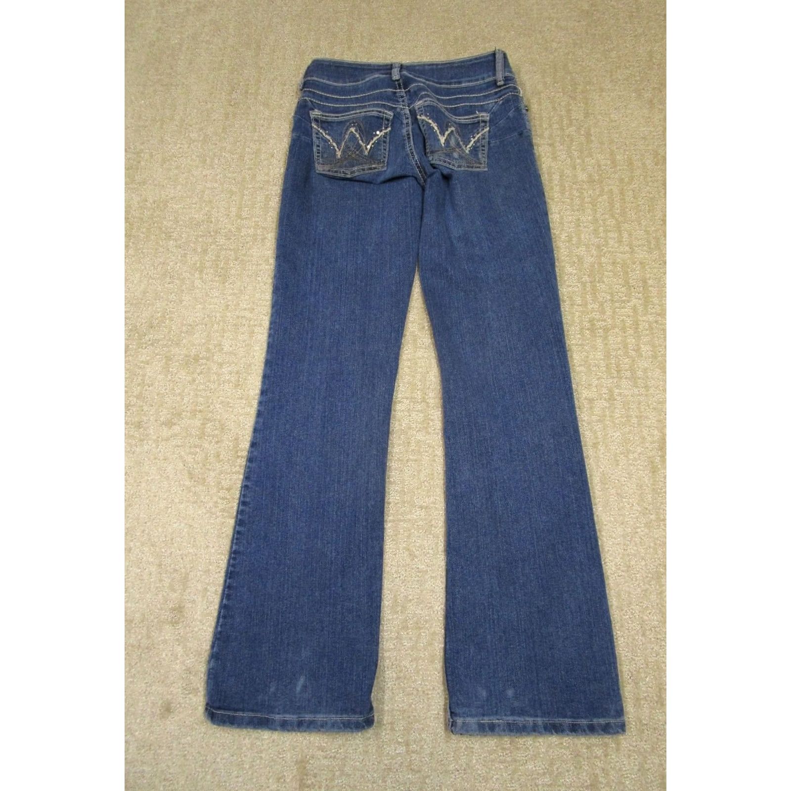 Wrangler Wrangler Jeans Women 4 Blue Mid Rise Bootcut Dark Wash Stretch Denim Pants Size 27" / US 4 / IT 40 - 3 Thumbnail