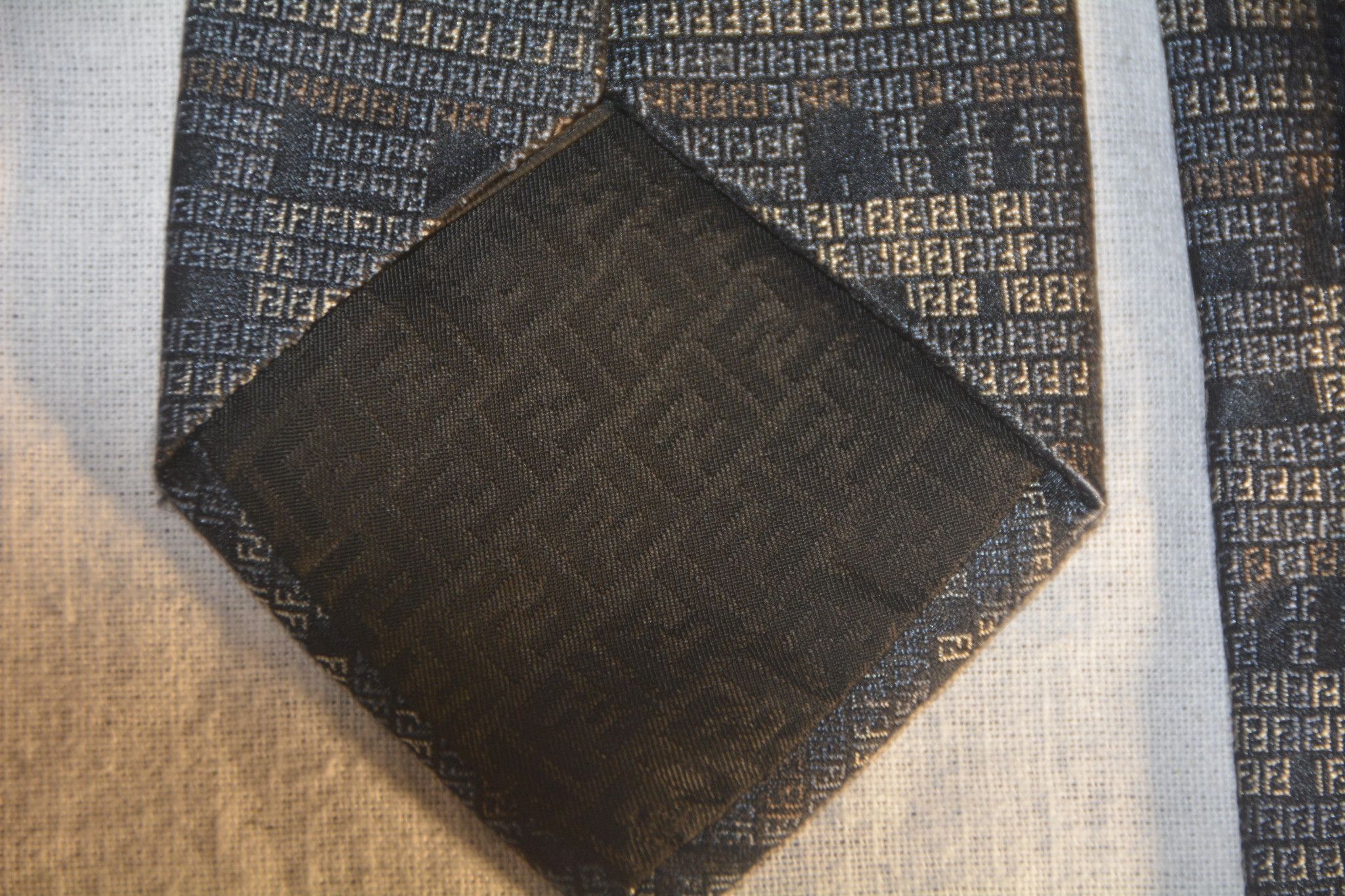 Fendi Fendi Zucca Logo Pattern Silk Tie - Made In Italy Size ONE SIZE - 4 Thumbnail