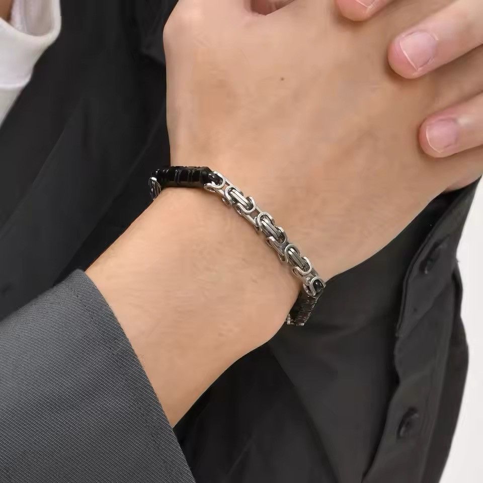 Jewelry × Vintage 6mm Punk Mens Byzantine Link Chain Bracelet Size ONE SIZE - 1 Thumbnail