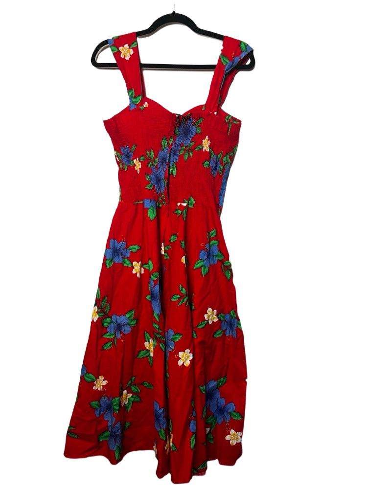 Vintage Vintage 1980’s Royal Creations Red Hawaiian Floral Dress Size M / US 6-8 / IT 42-44 - 4 Thumbnail