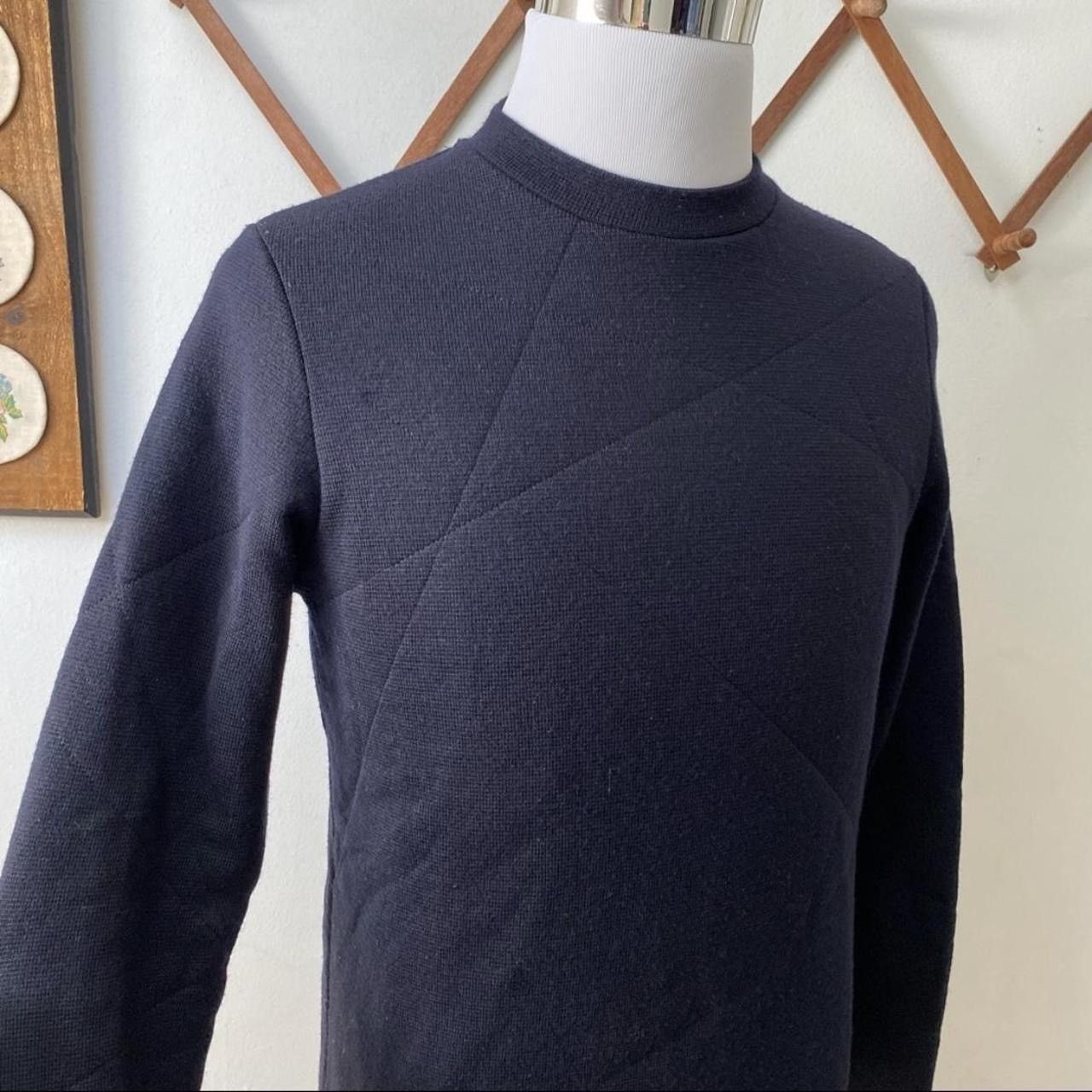 Sandro Sandro Quilted Linen Knit Navy Blue Heavyweight Sweater XS Size US XS / EU 42 / 0 - 2 Thumbnail