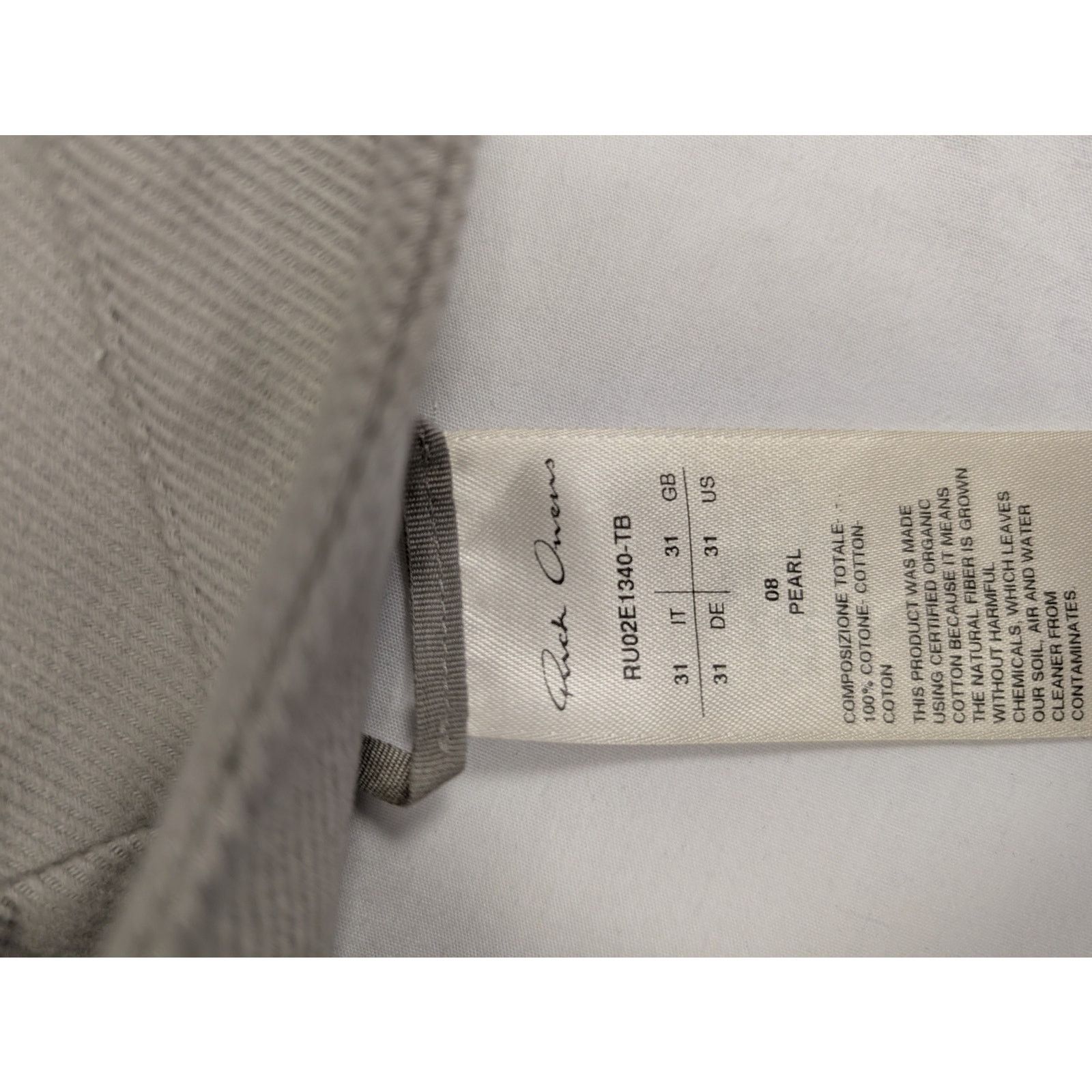 Rick Owens o1rshd1 Double Cargo Pants in Pearl Size US 31 - 11 Thumbnail