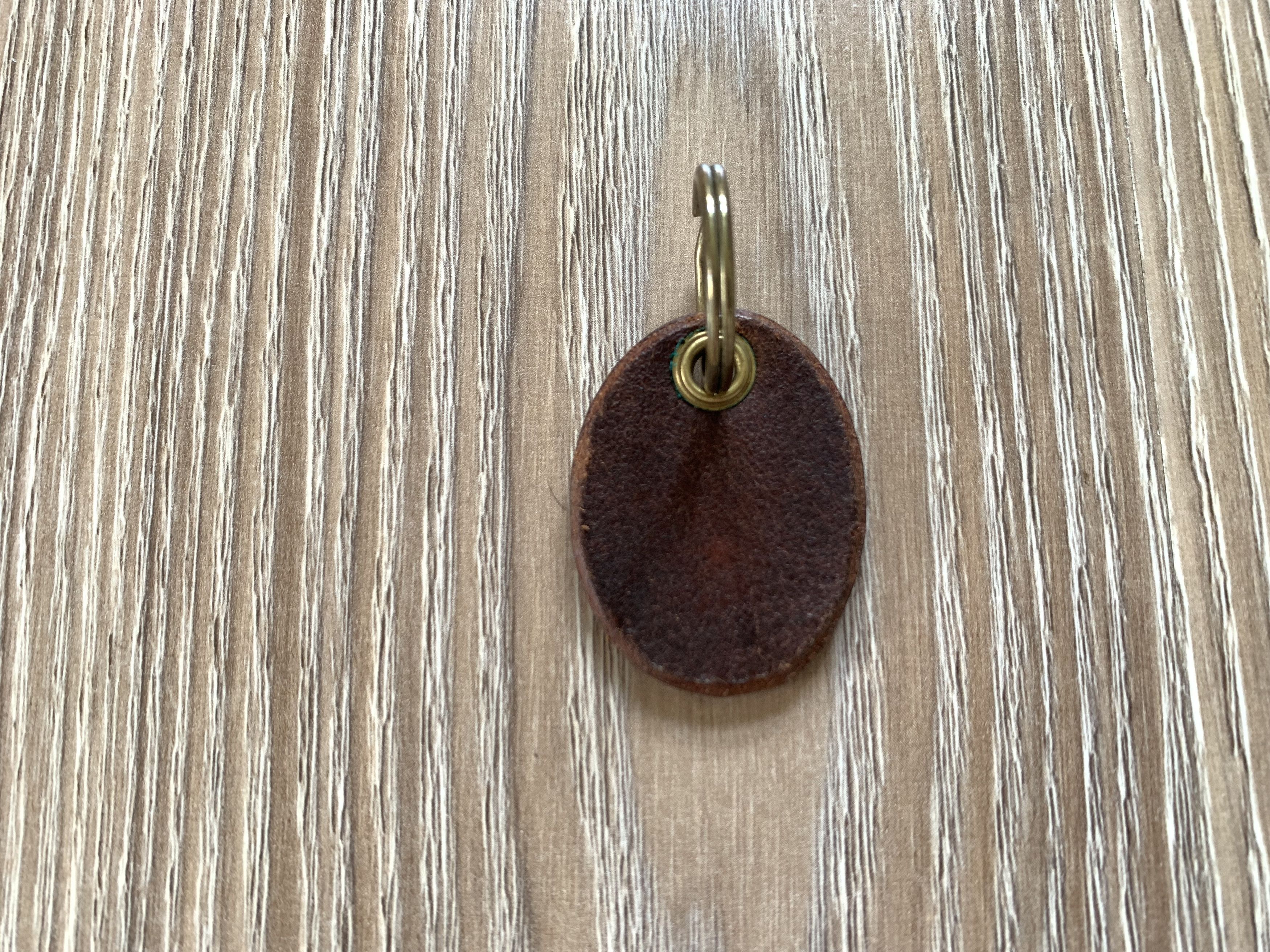 Handmade Leather Keychain With Lilly Embossing Size ONE SIZE - 3 Thumbnail