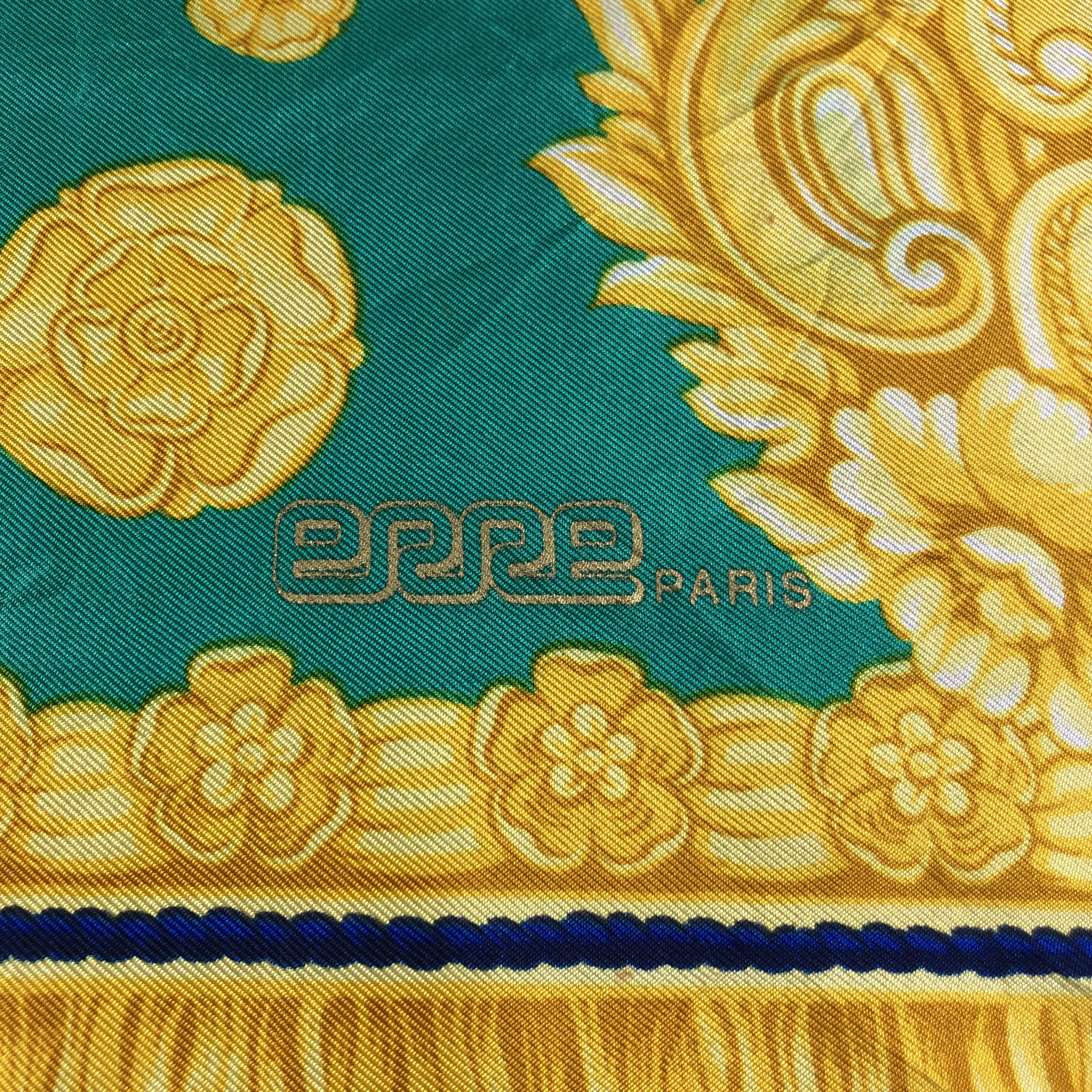 Vintage Erre Paris Baroque Design Silk Scarf M456 Size ONE SIZE - 3 Thumbnail