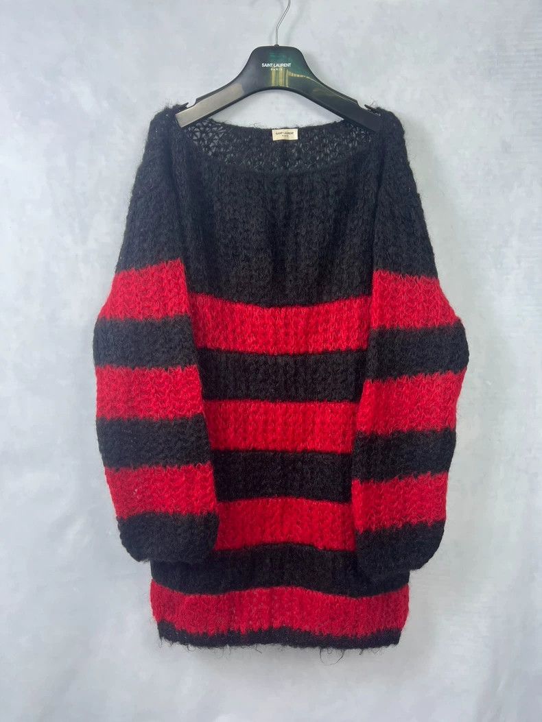 Saint Laurent Paris Saint Laurent Red Black Stripe Sweater-dmc Size US M / EU 48-50 / 2 - 1 Thumbnail