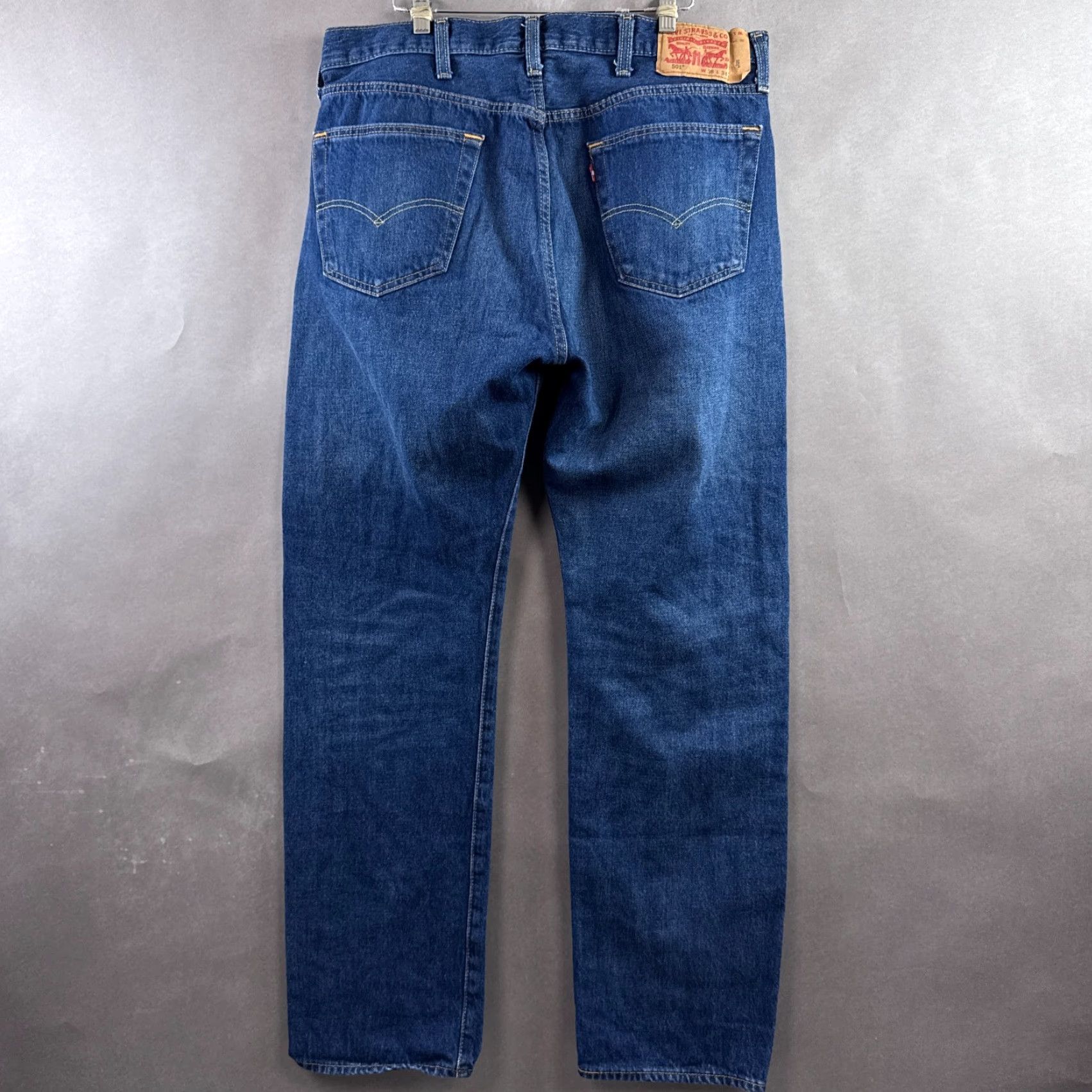 Levi's Levi's 501 Jeans Mens 36x34 Blue Denim Button Fly Straight Vintage No N/A Size US 38 / EU 54 - 3 Thumbnail
