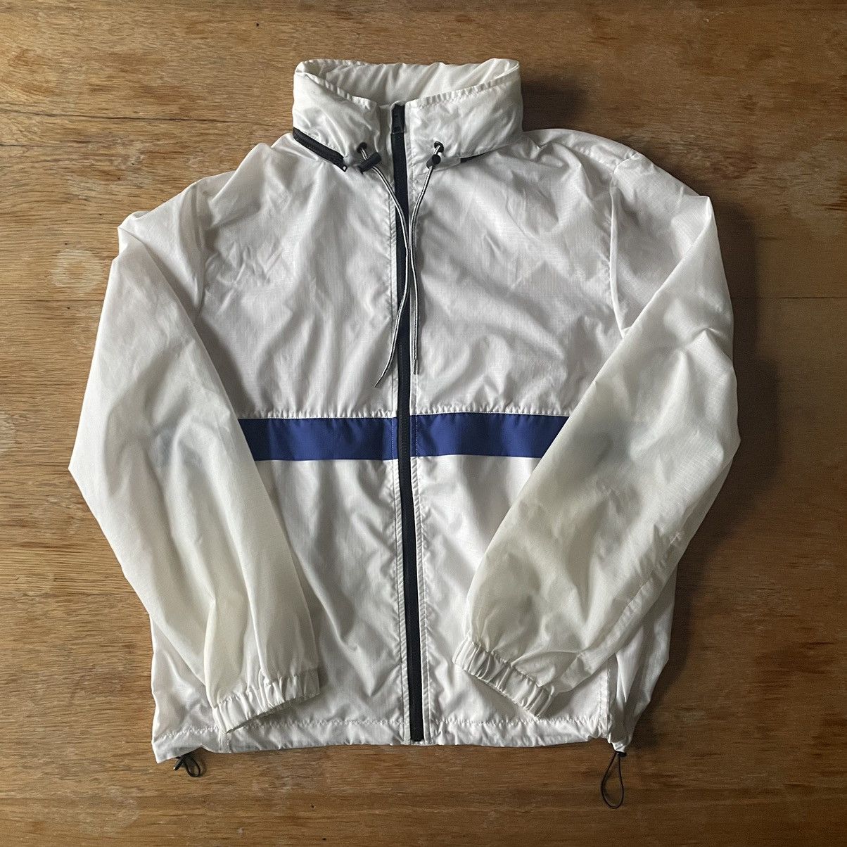 A.P.C. APC translucent wind breaker in white with blue and black Size US L / EU 52-54 / 3 - 1 Thumbnail