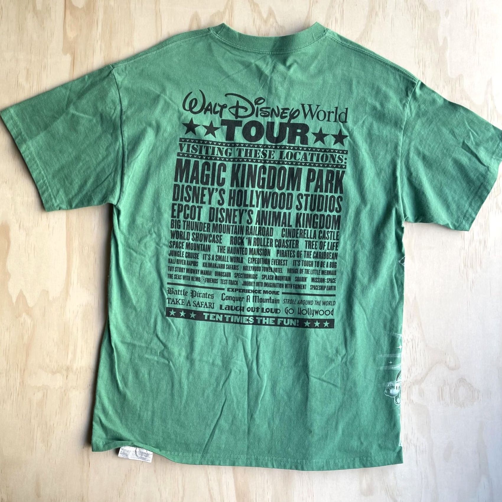 Hanes Walt Disney World Tour 2010 Shirt Mens Large Green Hanes T-Shirt Mickey Pluto Size US L / EU 52-54 / 3 - 5 Thumbnail