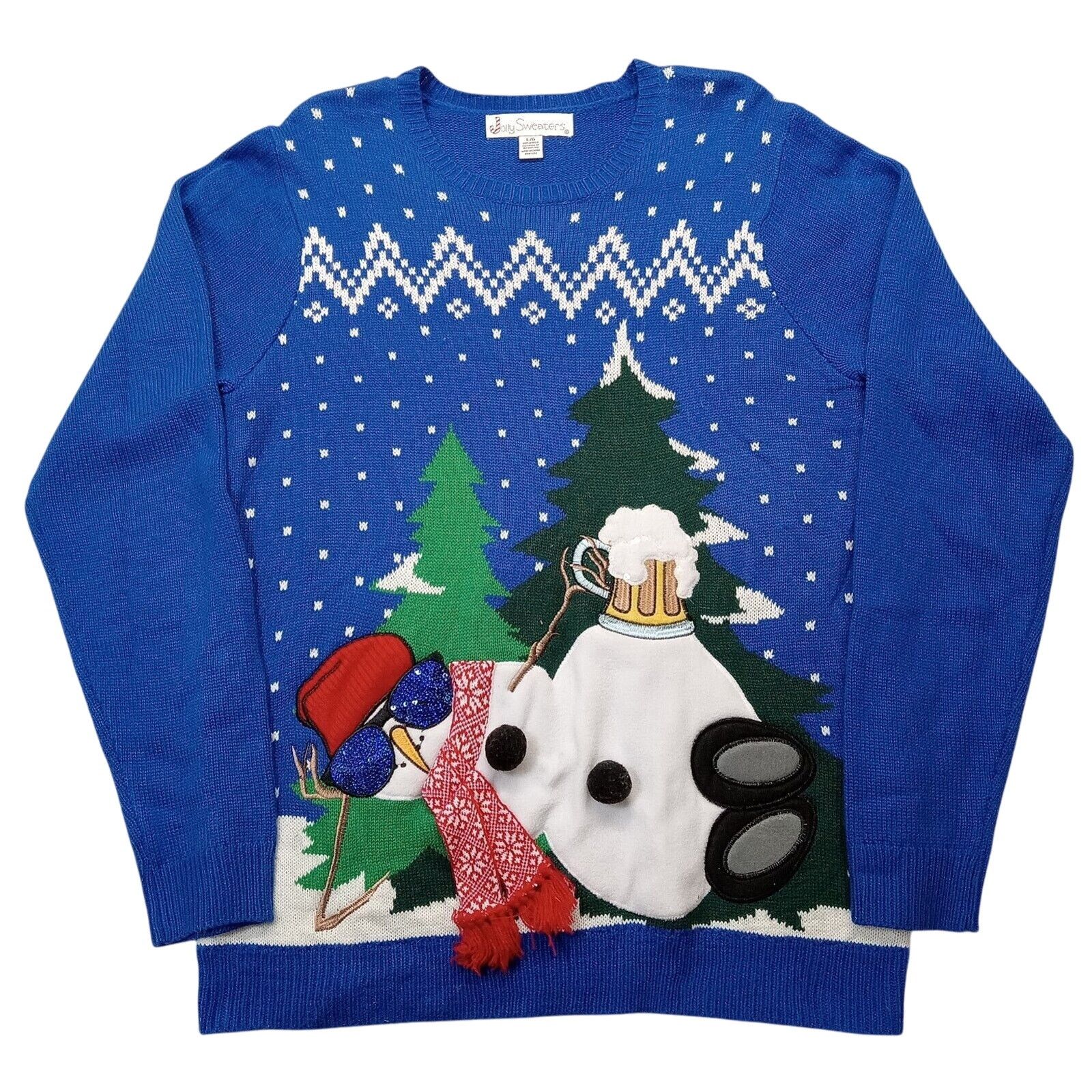 & Other Stories Jolly Sweaters Embroidered Snowman Sweater L Winter Blue Size L / US 10 / IT 46 - 1 Thumbnail