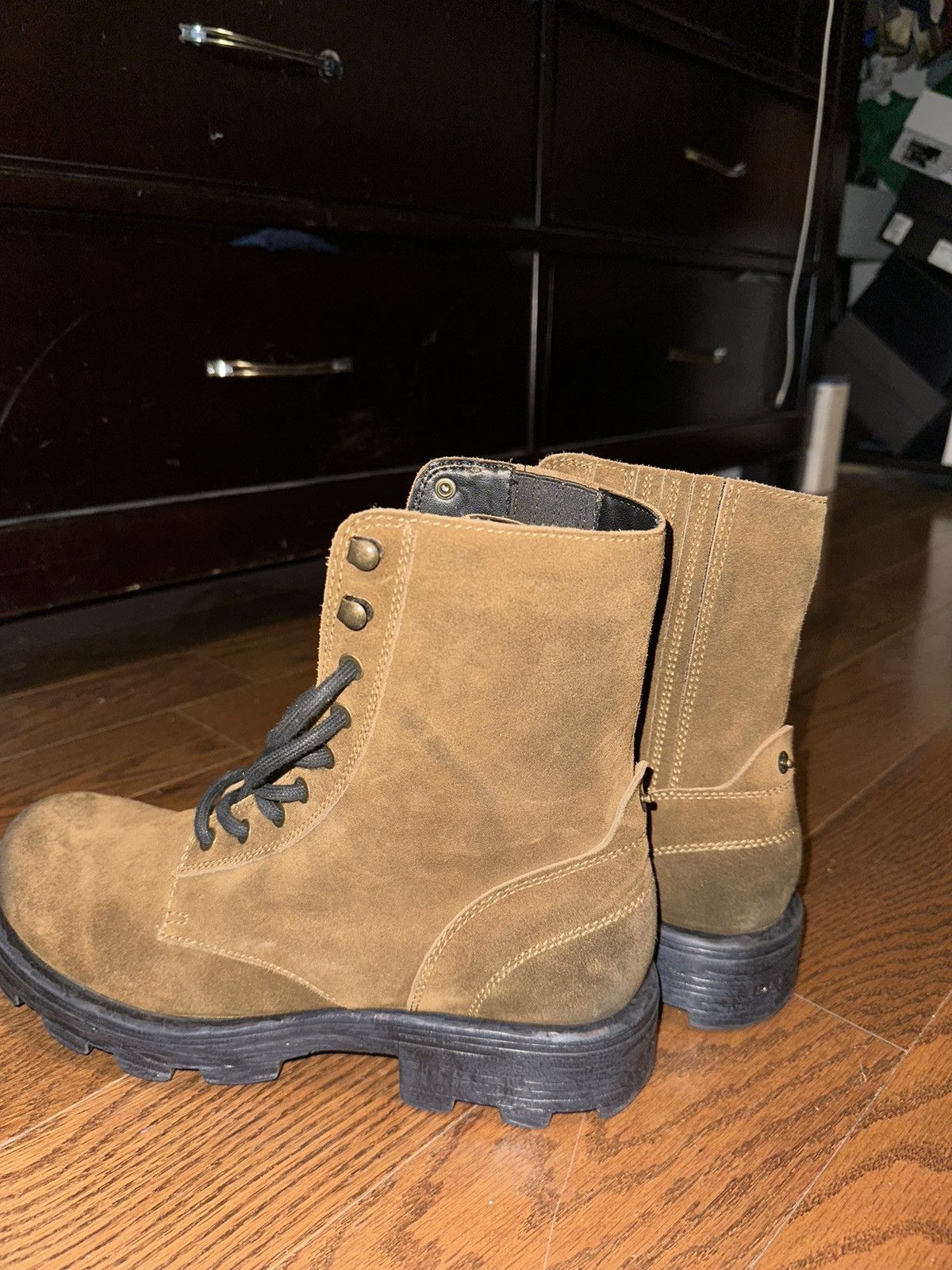 Diesel DIESEL D-HAMMER BT Combat Boots - Walnut Brown Oiled Suede Size US 10.5 / EU 43-44 - 8 Thumbnail