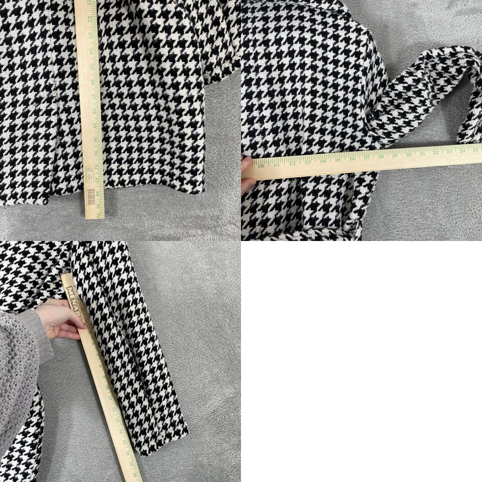 Doublet Alice Blue Houndstooth Trench Coat Women Medium Black White Double Breasted Belt Size M / US 6-8 / IT 42-44 - 8 Thumbnail