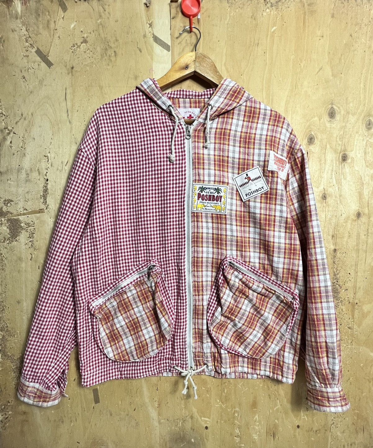 Japanese Brand × Vintage Posh Boy Patchwork Hoddie zipper Design Size US L / EU 52-54 / 3 - 1 Thumbnail