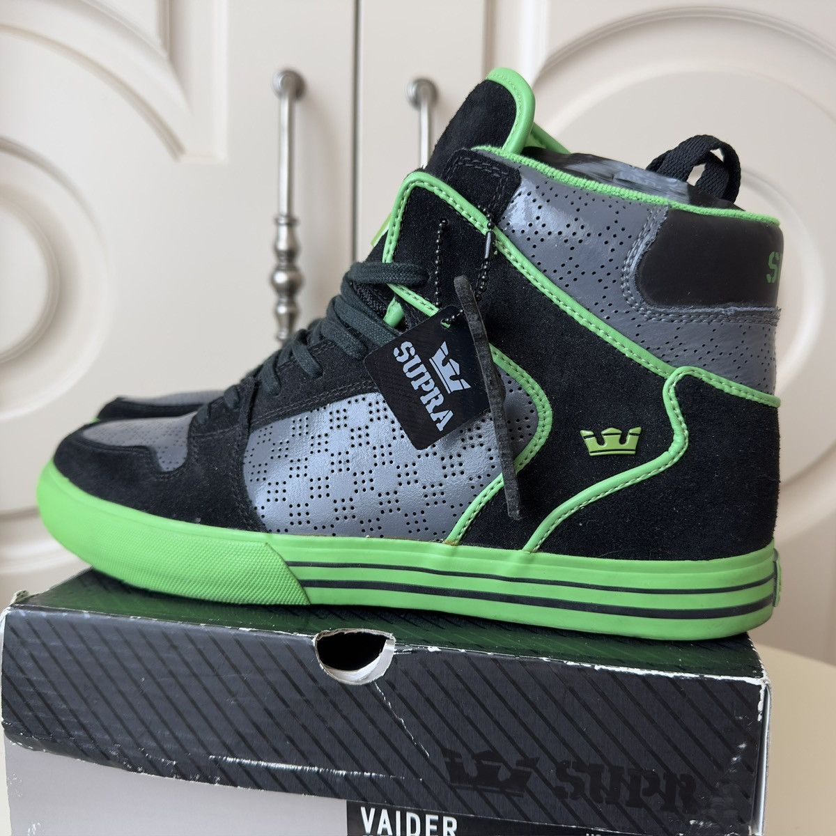 Supra Supra 2009 Vaider Charcoal Green High-Top Sneakers Size US 10.5 / EU 43-44 - 6 Thumbnail