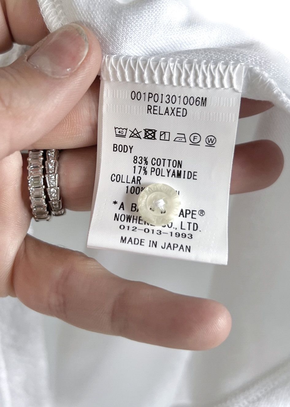 Bape Bape White Toweling Embroidered Polo Shirt Size US XL / EU 56 / 4 - 6 Thumbnail