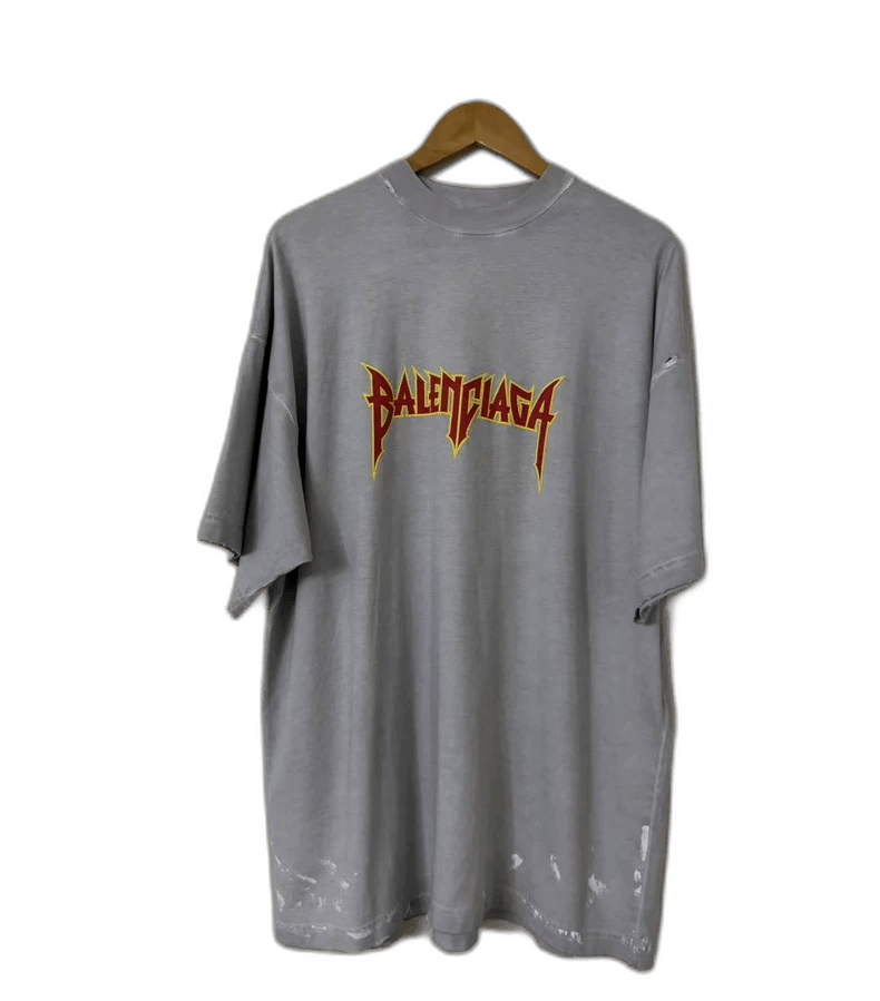 Balenciaga Balenciaga Gray Short Sleeve Graphic Tee Size US L / EU 52-54 / 3 - 1 Thumbnail