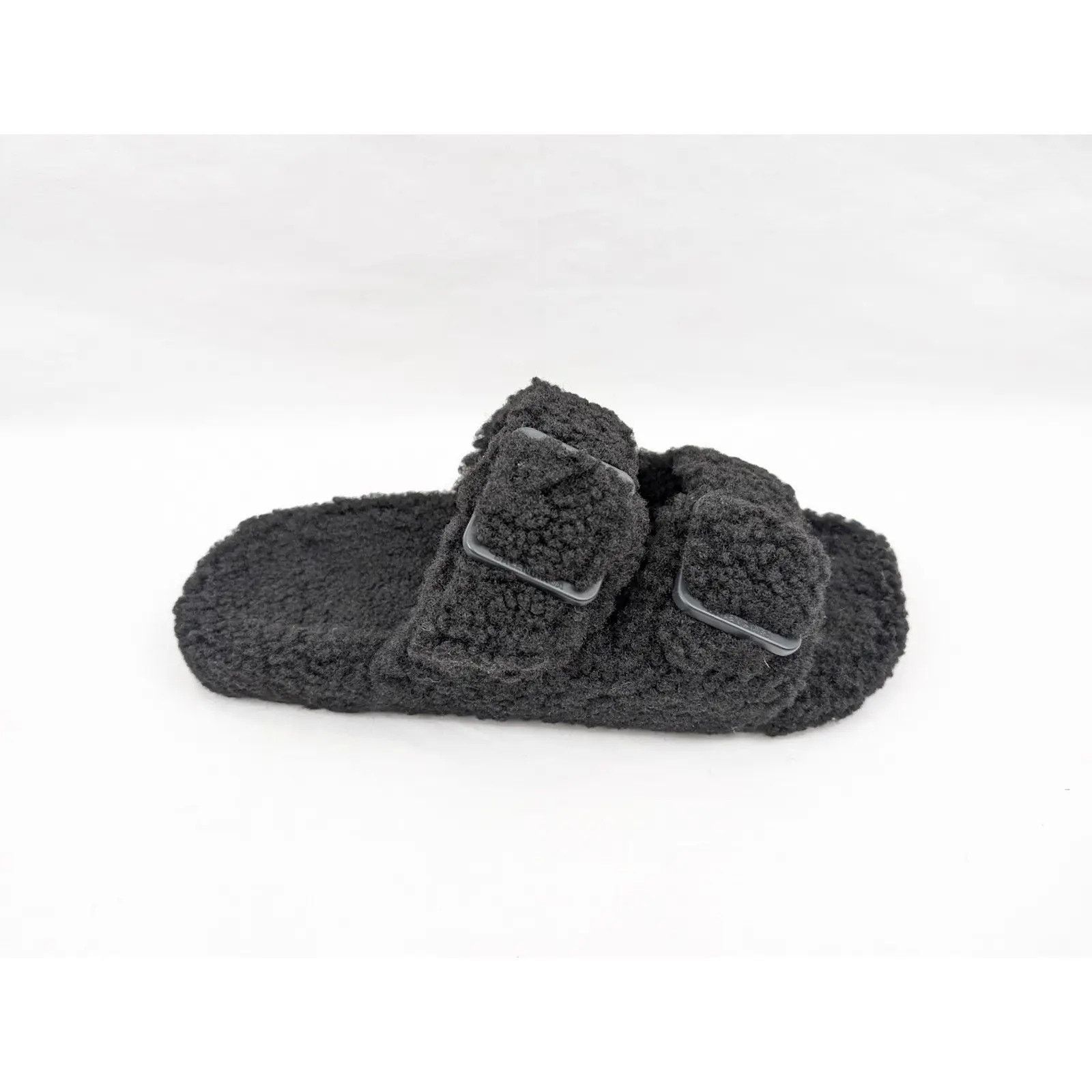 Balenciaga o1rshd1 Furry Shearling Mallorca Sandals in Black Size US 8 / EU 41 - 1 Thumbnail