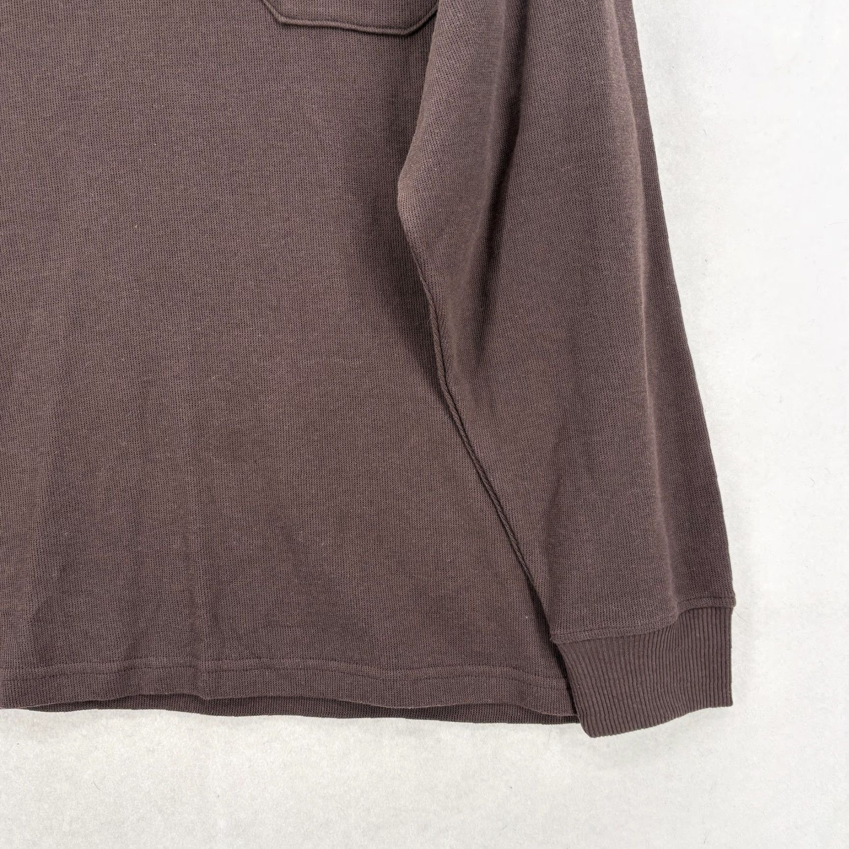 Perry Ellis Perry Ellis Sweater Mens 2XL Brown Cotton Polyester Knit Collared 1/4 Zip Pocket Pullover Long Sleeve Wool? Size US XXL / EU 58 / 5 - 3 Thumbnail