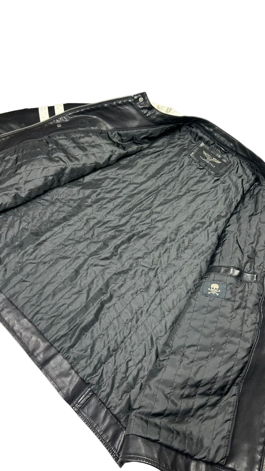 Japanese Brand × Wilsons Leather Early 2000s Archival Wilson’s Leather Striped Moto Jacket Size US XL / EU 56 / 4 - 9 Thumbnail