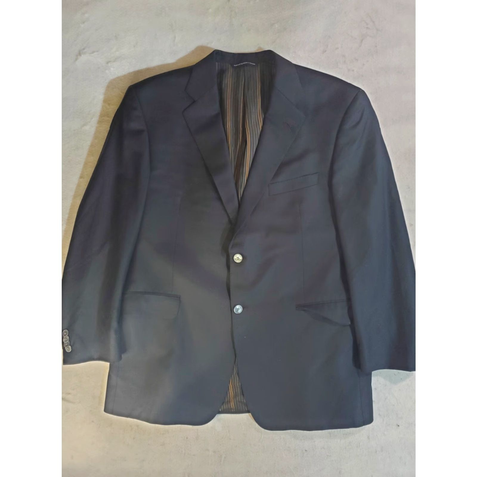 Vintage COPPLEY Signature 100% Wool Suit Coat Blazer Mens Size 44R Dark Gray/Blue Size 44R - 2 Thumbnail