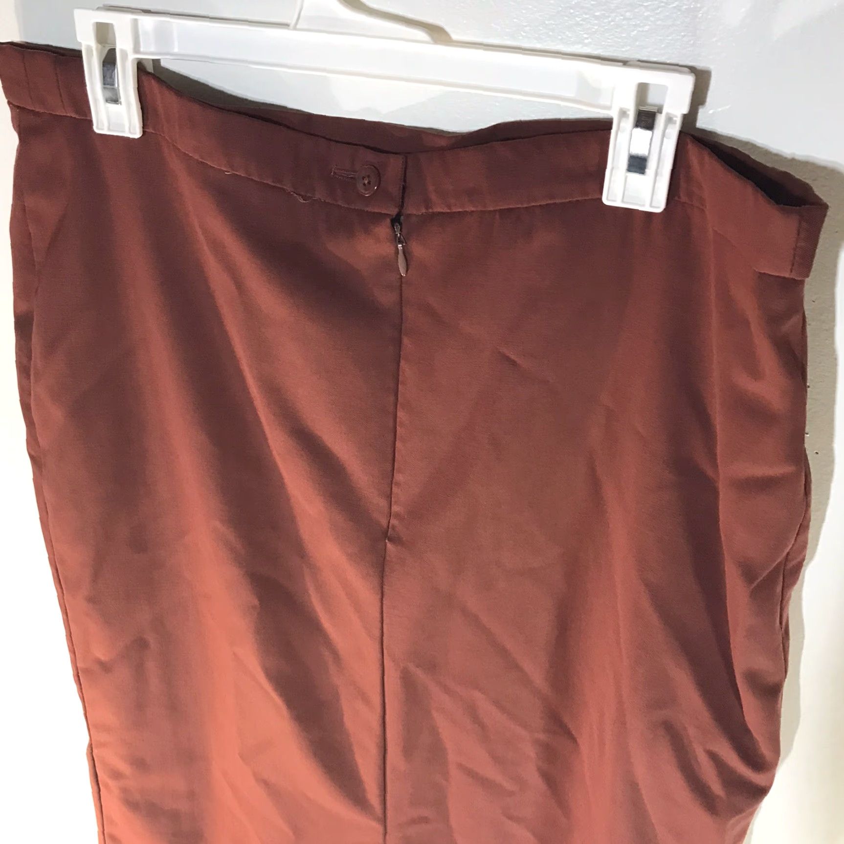Escada ESCADA Rust Color 100% Wool Midi Skirt Womens Size L West Germany Size 36" / US 14 / IT 50 - 5 Thumbnail