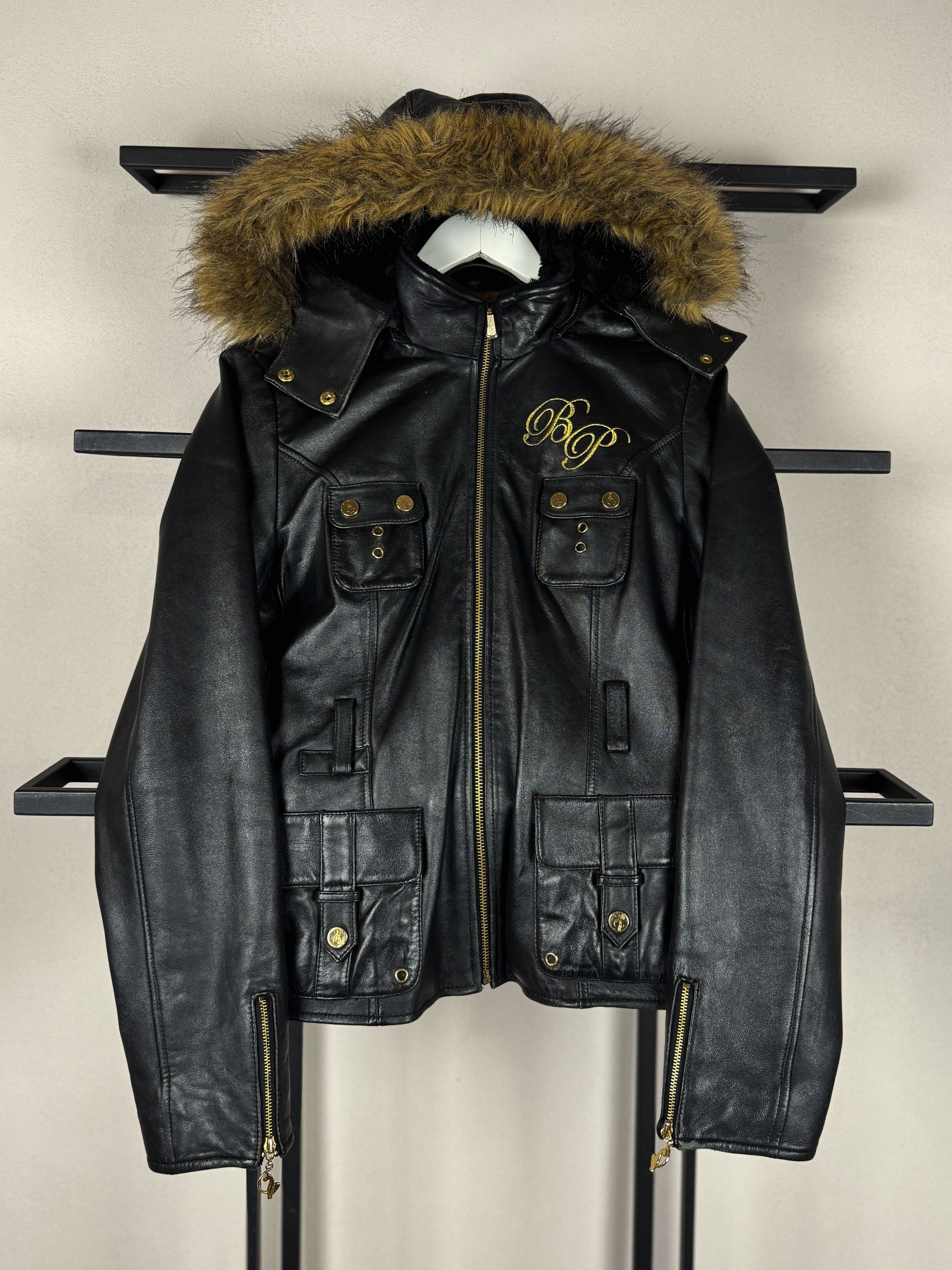 Other Y2K Leather Jacket Fur Hood Utility Vintage Archive Style Size US S / EU 44-46 / 1 - 1 Thumbnail