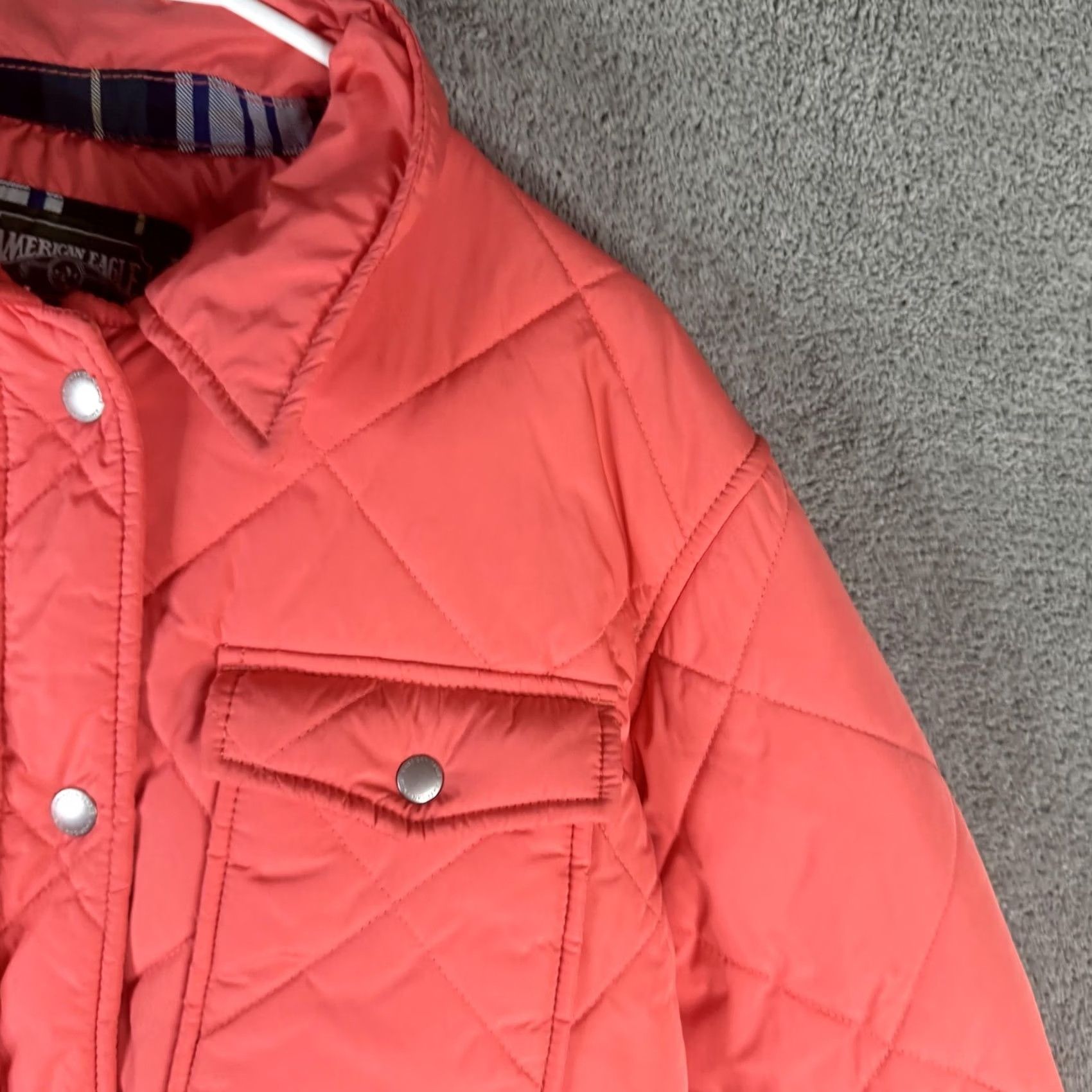 Vintage VINTAGE American Eagle Jacket Womens Small Pink Quilted Snap Front Pockets Puffer Lined Size S / US 4 / IT 40 - 4 Thumbnail