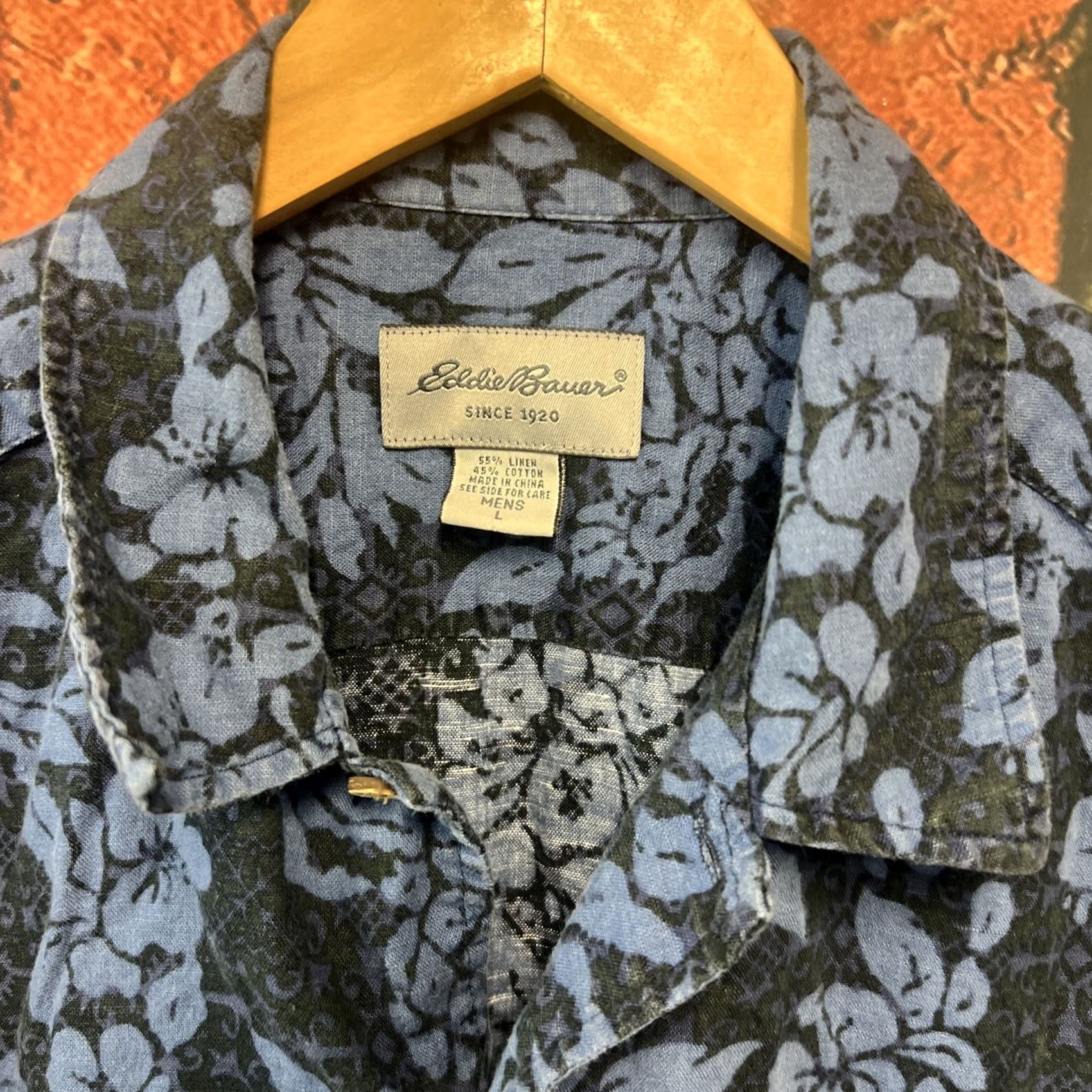 Eddie Bauer Eddie Bauer Shirt Adult Large Blue All Over Print Map Linen Cotton Mens Size US L / EU 52-54 / 3 - 2 Thumbnail