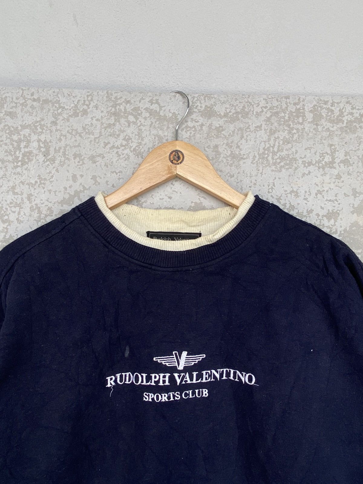 Other Vintage Rudolph Valentino Small Embroidered Navy Blue Size L / US 10 / IT 46 - 4 Thumbnail