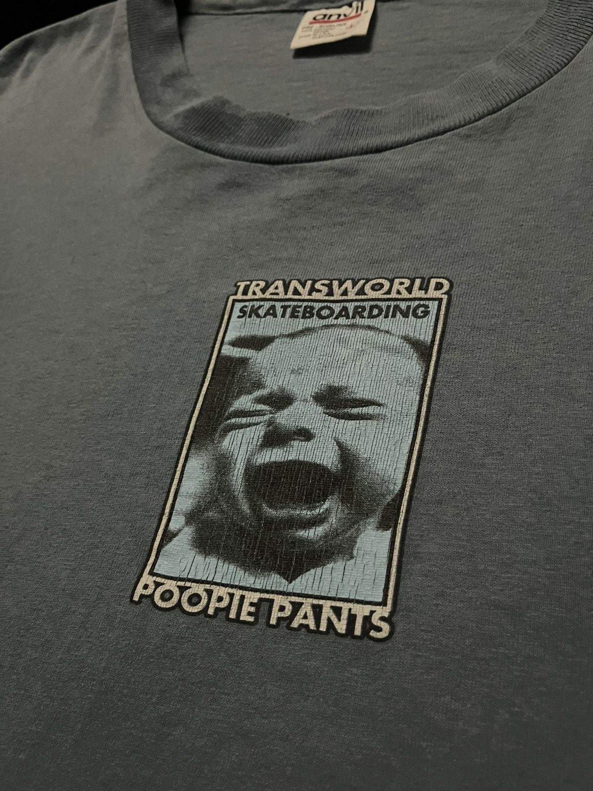 Rare vintage 90s Transworld “poopie pants” skateboard shirt