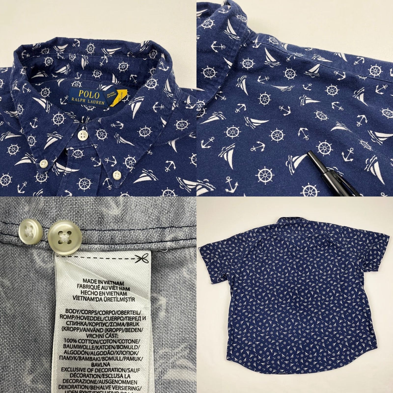 Polo Ralph Lauren VINTAGE is not applicable; use: Polo Ralph Lauren Shirt Mens 3XB Blue Nautical Yachting Button-Down Prep Shirt Size US XXL / EU 58 / 5 - 8 Thumbnail