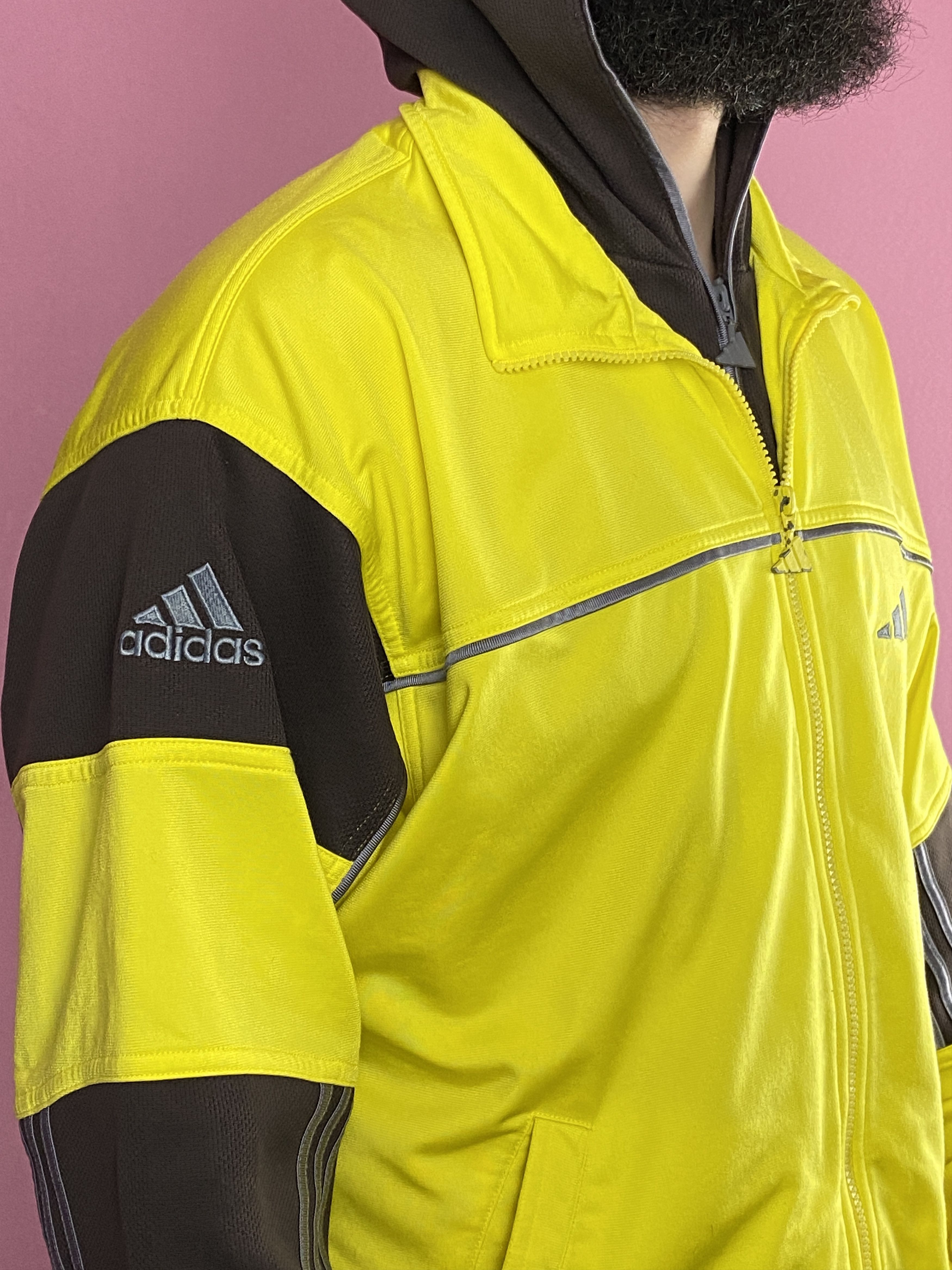 Adidas × Vintage 90s Adidas Vintage Men's Hooded Track Jacket - L Size US L / EU 52-54 / 3 - 4 Thumbnail
