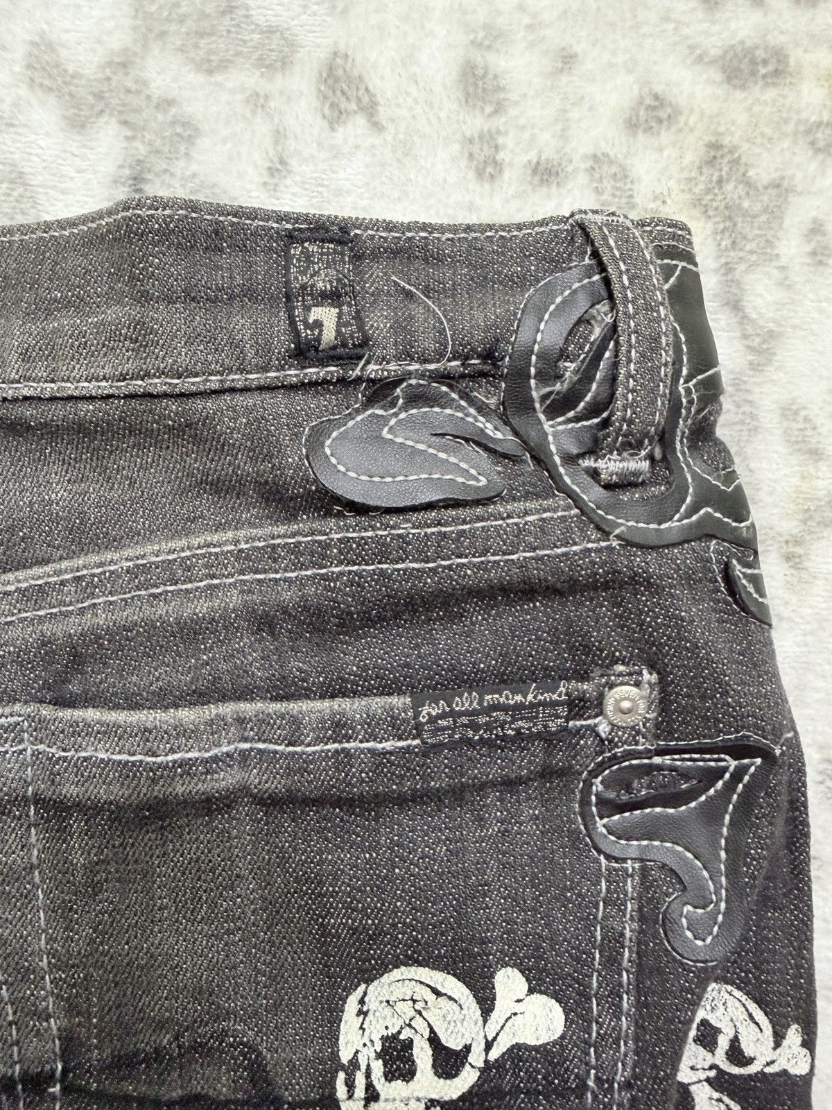 7 For All Mankind VINTAGE FLARED FOR ALL MANKIND 7 ☠️ PATCHES DENIM Size US 34 / EU 50 - 16 Thumbnail