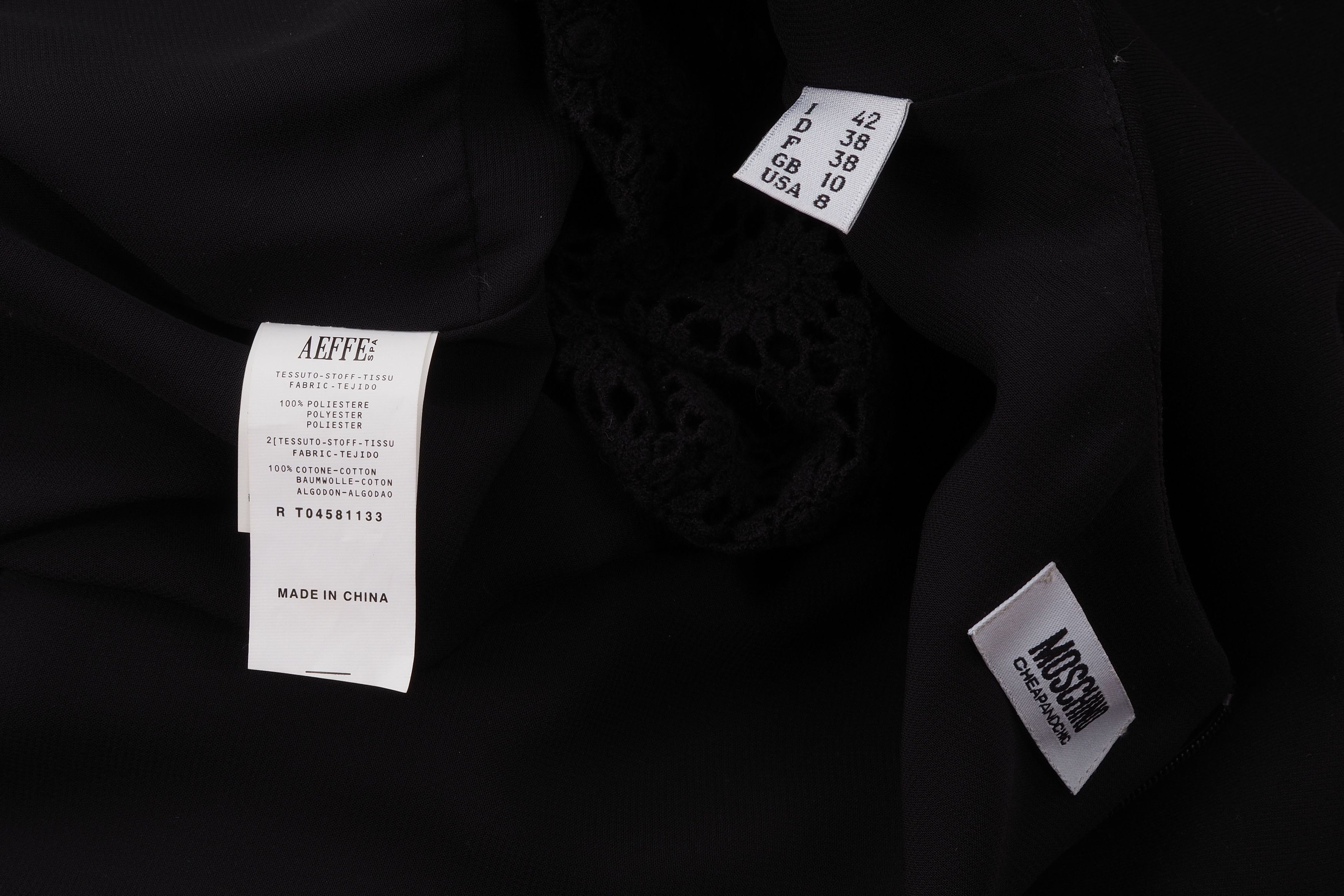 Moschino × Vintage Moschino Cheap and Chic Black Lace Sleeve Knee Length Dress Size M / US 6-8 / IT 42-44 - 3 Thumbnail