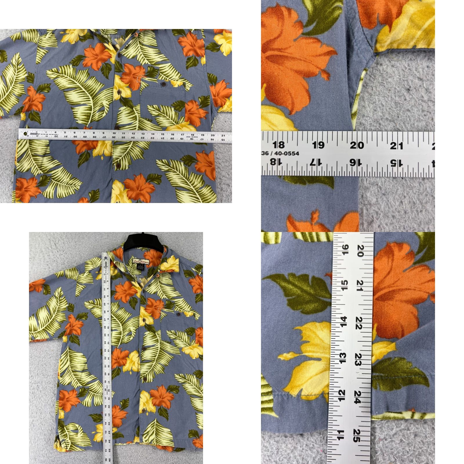 Vintage S&D Bahamas Shirt Mens Adult Large Blue Orange Floral Palm 100% Rayon Hawaiian Beach Button-Up Casual Size US L / EU 52-54 / 3 - 8 Thumbnail
