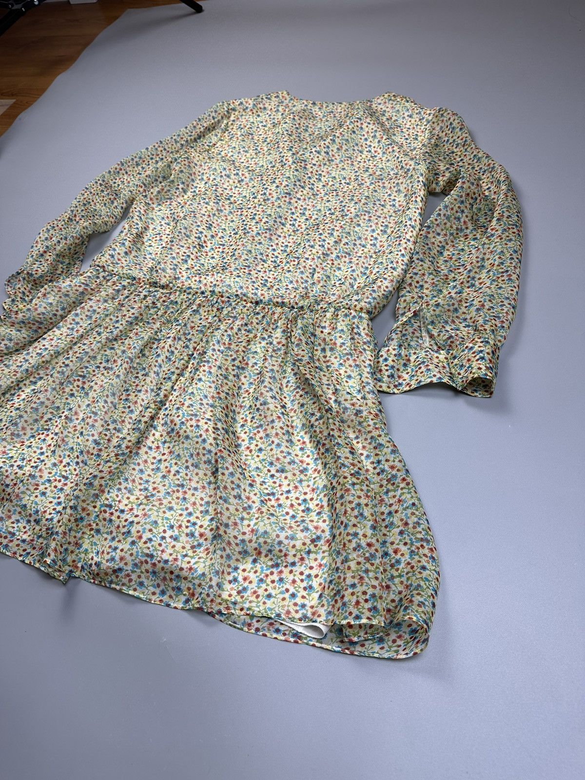 Saint Laurent Paris Saint Laurent Paris Silk Flower Button Up Dress Size M / US 6-8 / IT 42-44 - 12 Thumbnail