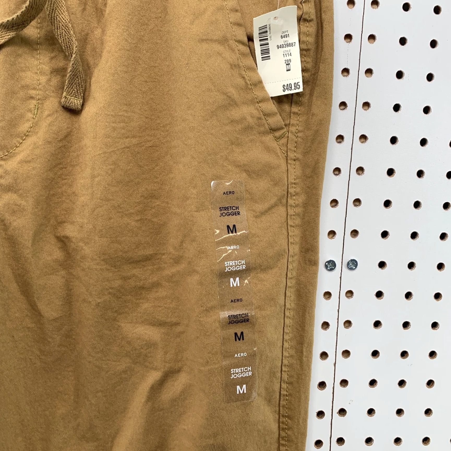 Vintage Aéropostale Joggers Pants Mens M 34x28 Stretch Elastic Waist Tan Brown Casual Slim Front Pocket Slit 34x28 Jogger Size US 31 - 7 Thumbnail