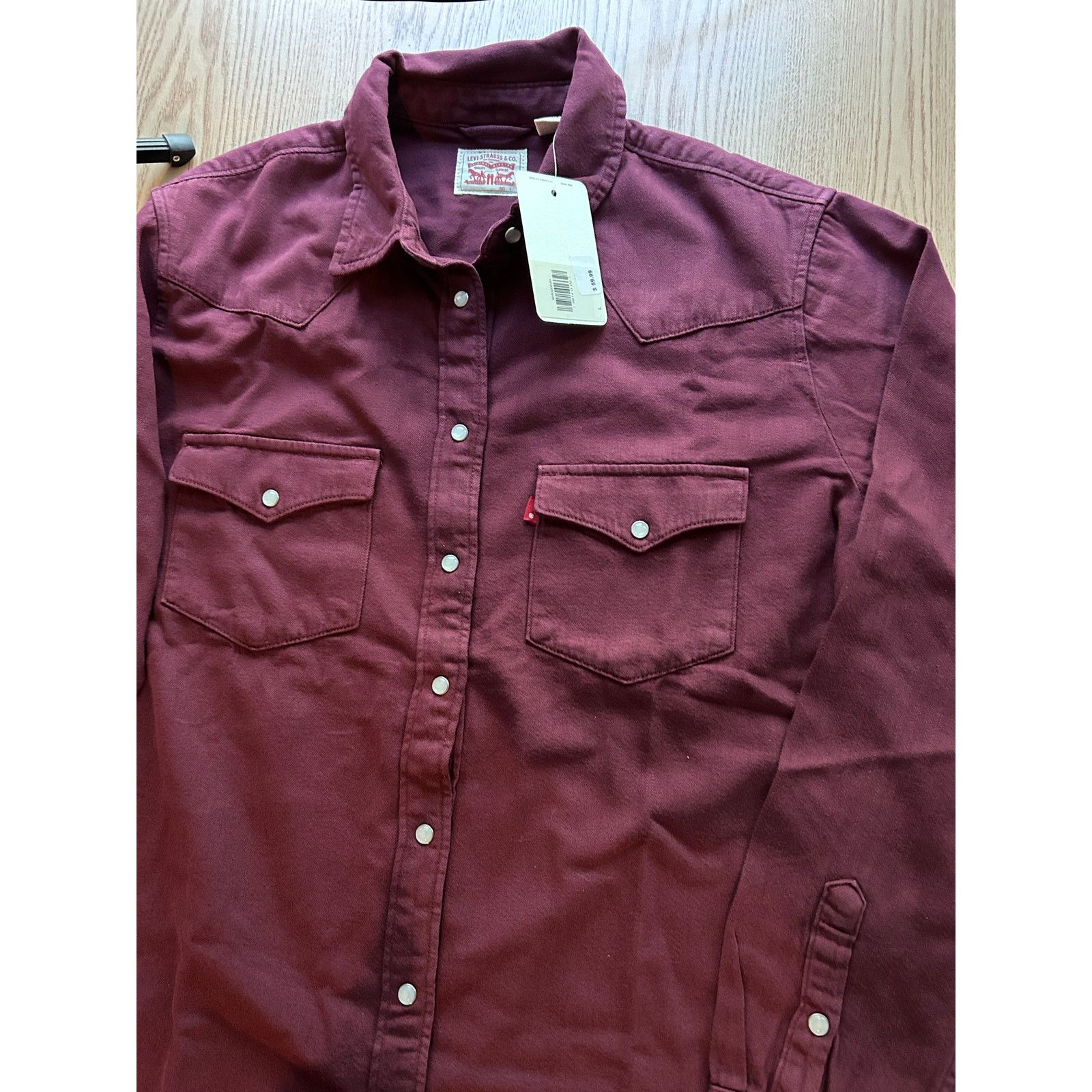 Levi's New Women’s Levi’s Collared Jean Shirt Snap Buttons Large Size L / US 10 / IT 46 - 8 Thumbnail