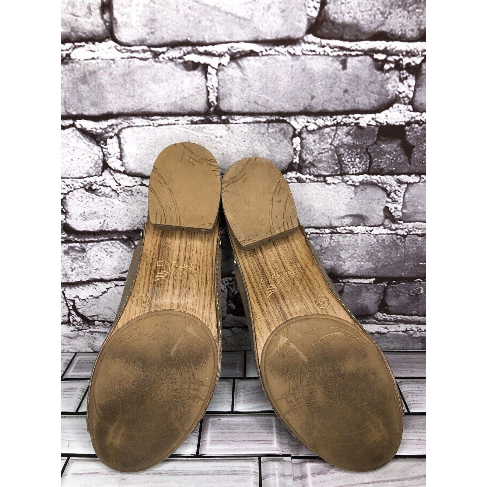 Other Dansko Maci Taupe Textured Beige Tan Leather Heel Sandals Wo Size US 9.5 / IT 39.5 - 6 Thumbnail