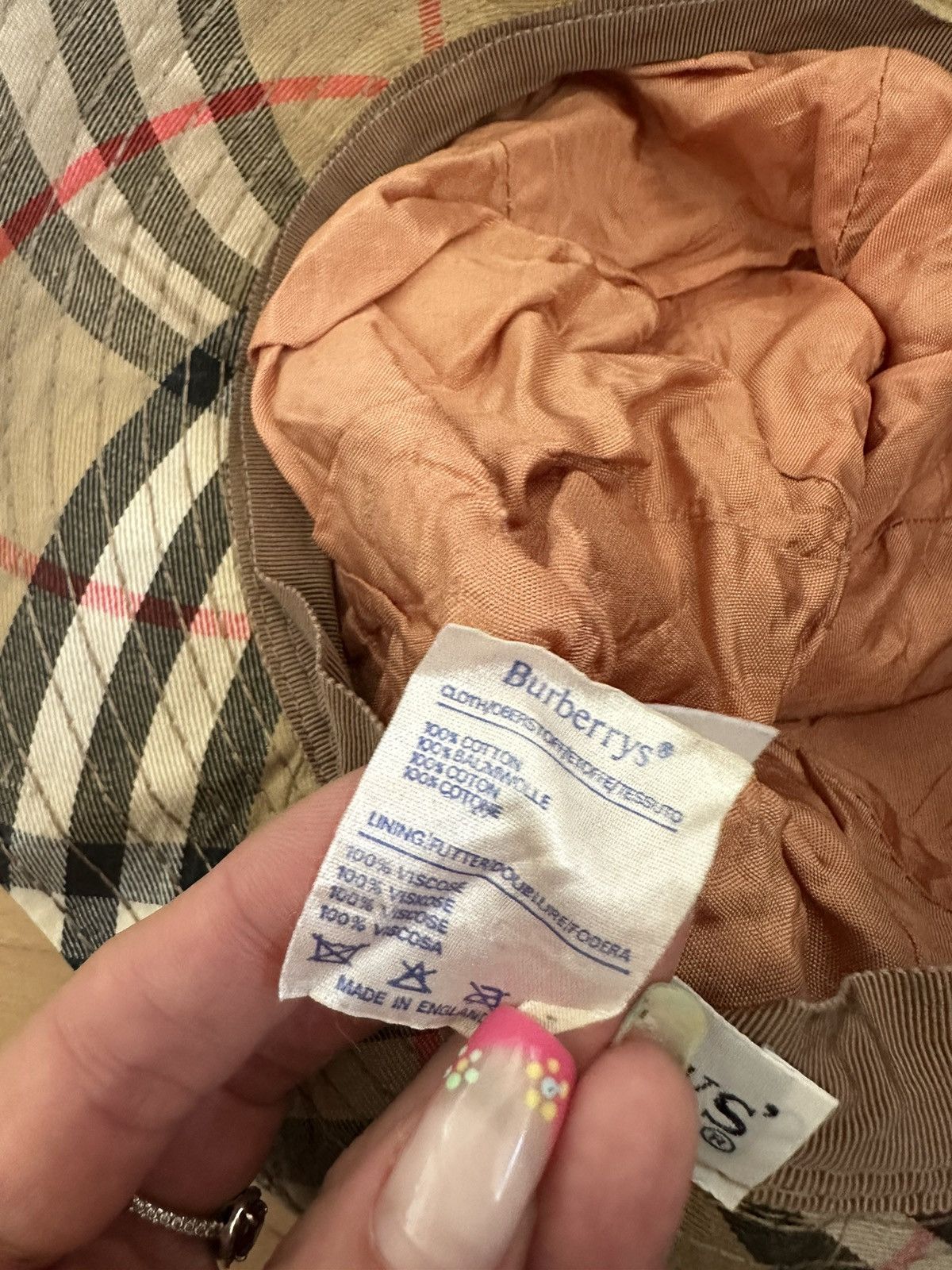 Burberry Vintage Burberrys Nova Check 90s Beige Reversible Bucket Hat Size ONE SIZE - 3 Thumbnail