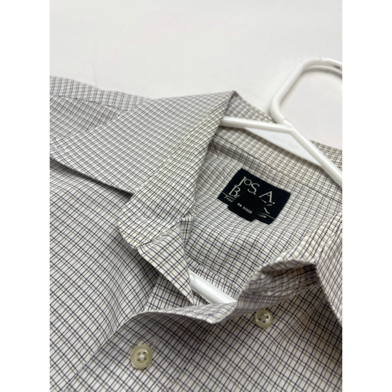 Jos. A. Bank VINTAGE Jos. A. Bank Shirt Men's 16.5-35 White Purple Green Check Button Up Long Sleeve Size US L / EU 52-54 / 3 - 5 Thumbnail