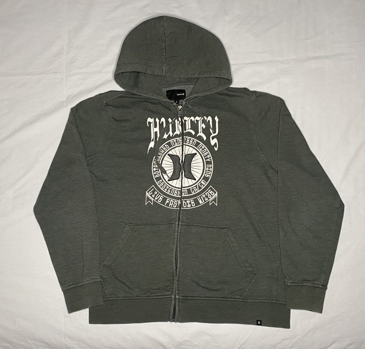 Hurley Green Hurley Full Zip Hoodie Y2K Graphic Large Size US L / EU 52-54 / 3 - 1 Thumbnail