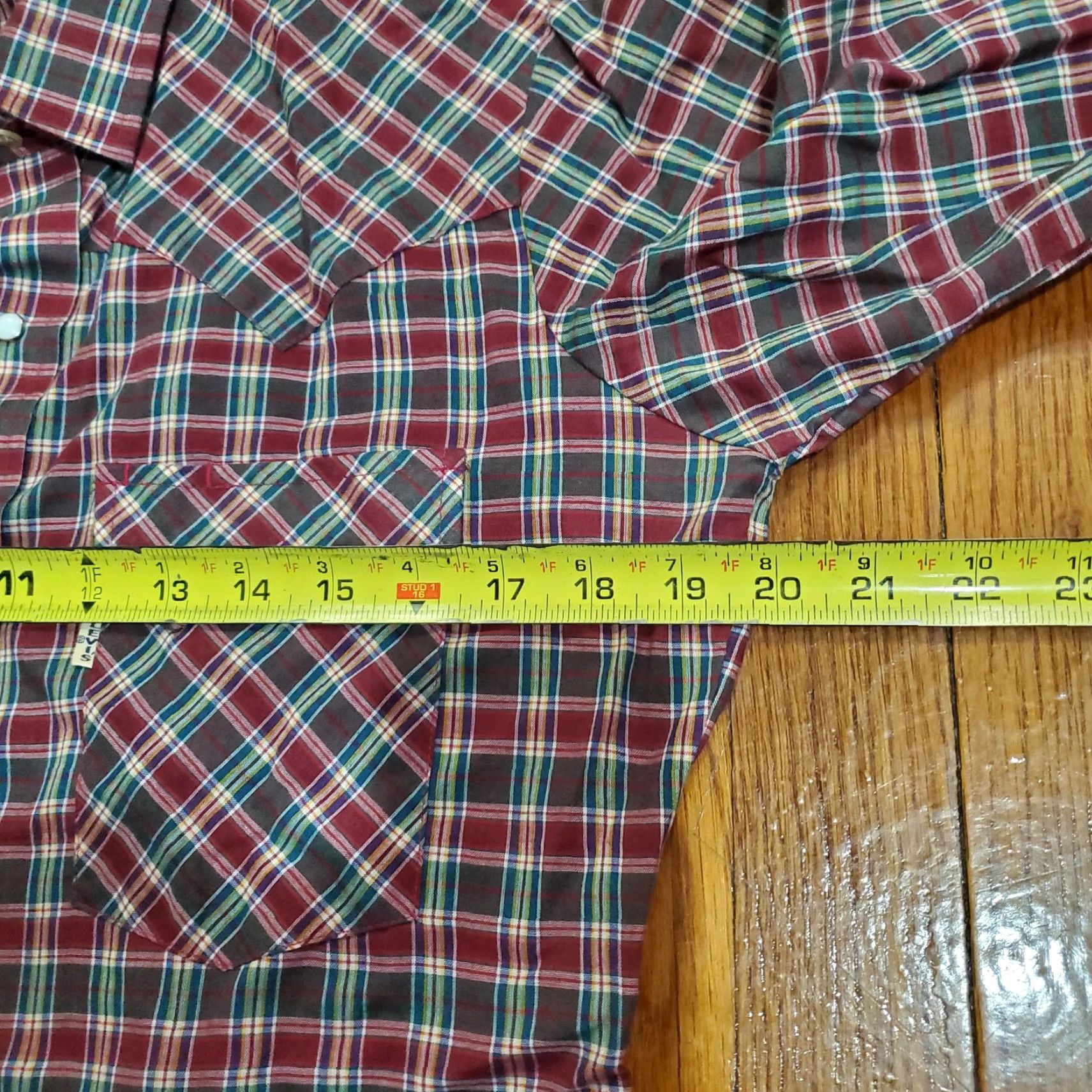 Levi's VINTAGE Levi's Shirt Mens Medium Red Green Plaid Western Pearl Snap Long Sleeve Cowboy Size US M / EU 48-50 / 2 - 7 Thumbnail