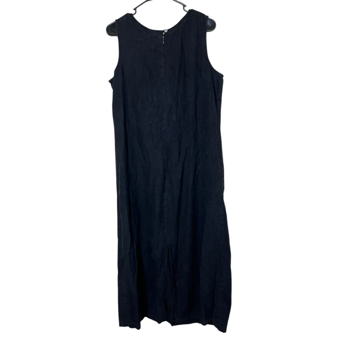 Other Vintage Linen Blend Black Maxi Dress Embroidered Pineapple Flowers Size 16 Size XXL / US 16-18 / IT 52-54 - 6 Thumbnail